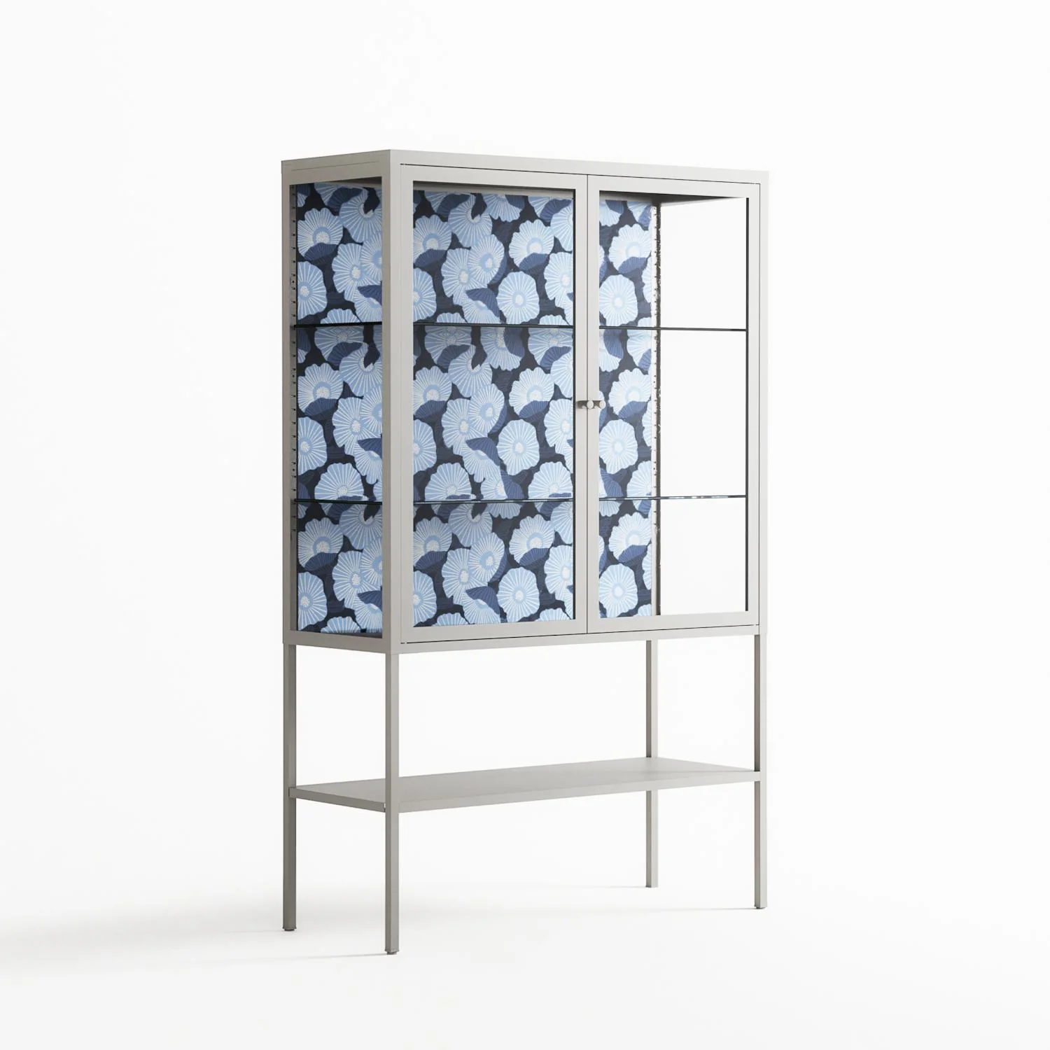 Blue Poppy 2 - Loft Cabinet - Katie O’Shea - Chalk - Clear glass - Image 4