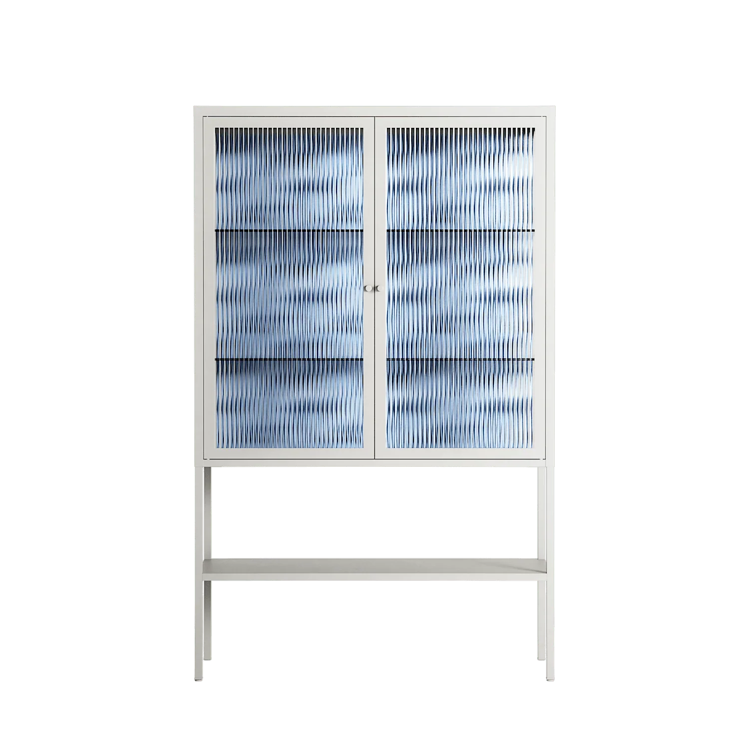 Blue Poppy 2 - Loft Cabinet - Katie O’Shea - Chalk - Reeded glass