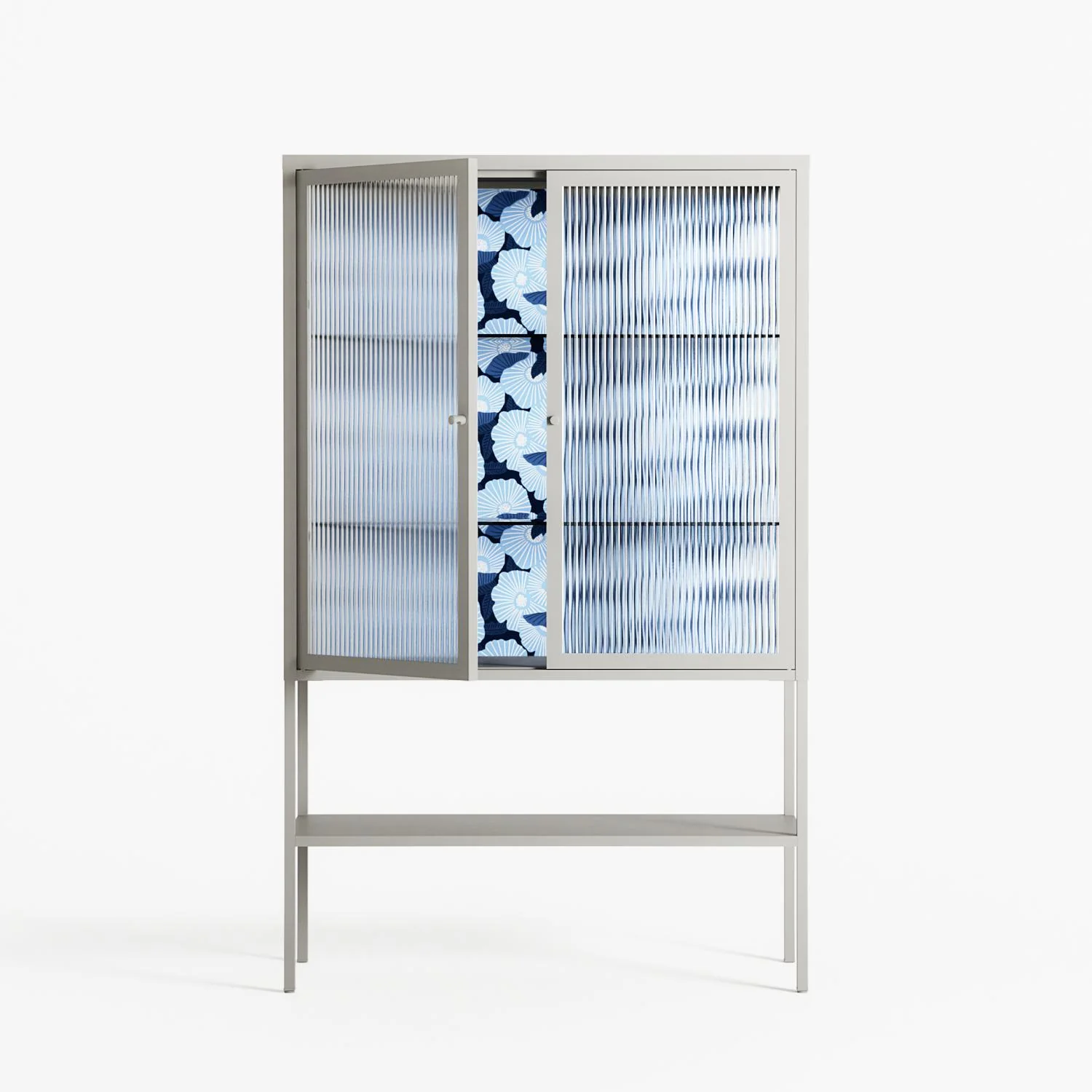 Blue Poppy 2 - Loft Cabinet - Katie O’Shea - Chalk - Reeded glass - Image 2