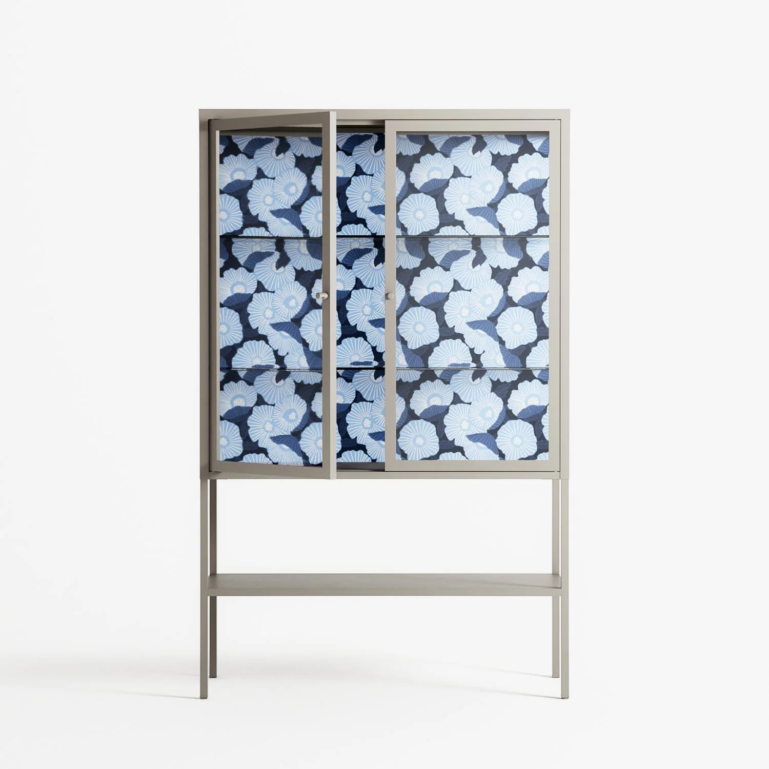 Blue Poppy 2 - Loft Cabinet - Katie O’Shea - Pebble - Clear glass - Image 2