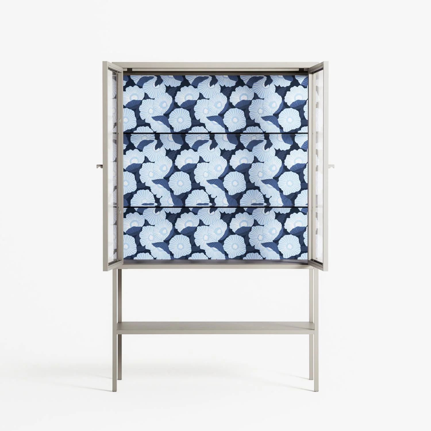 Blue Poppy 2 - Loft Cabinet - Katie O’Shea - Pebble - Clear glass - Image 3
