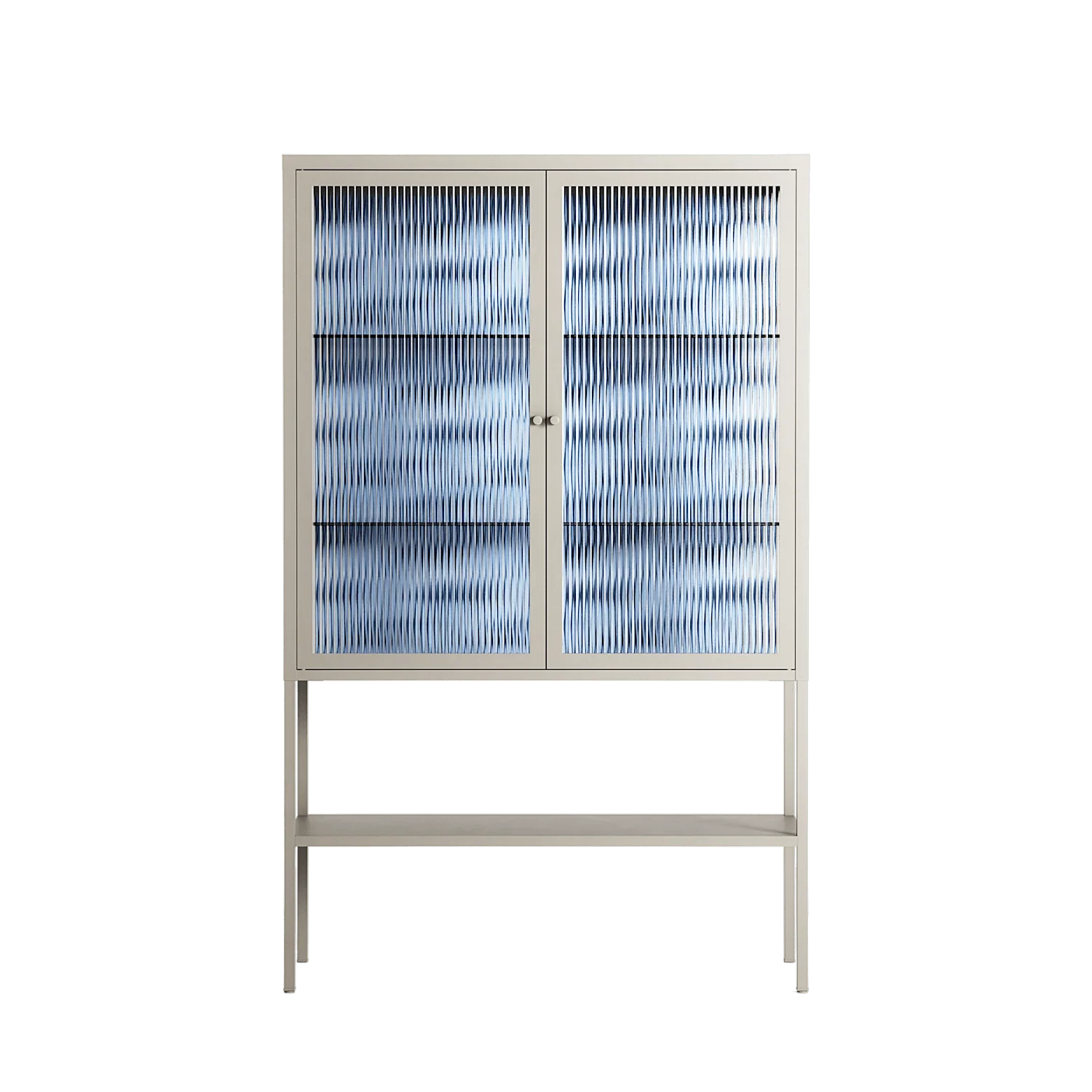 Blue Poppy 2 - Loft Cabinet - Katie O’Shea - Pebble - Reeded glass