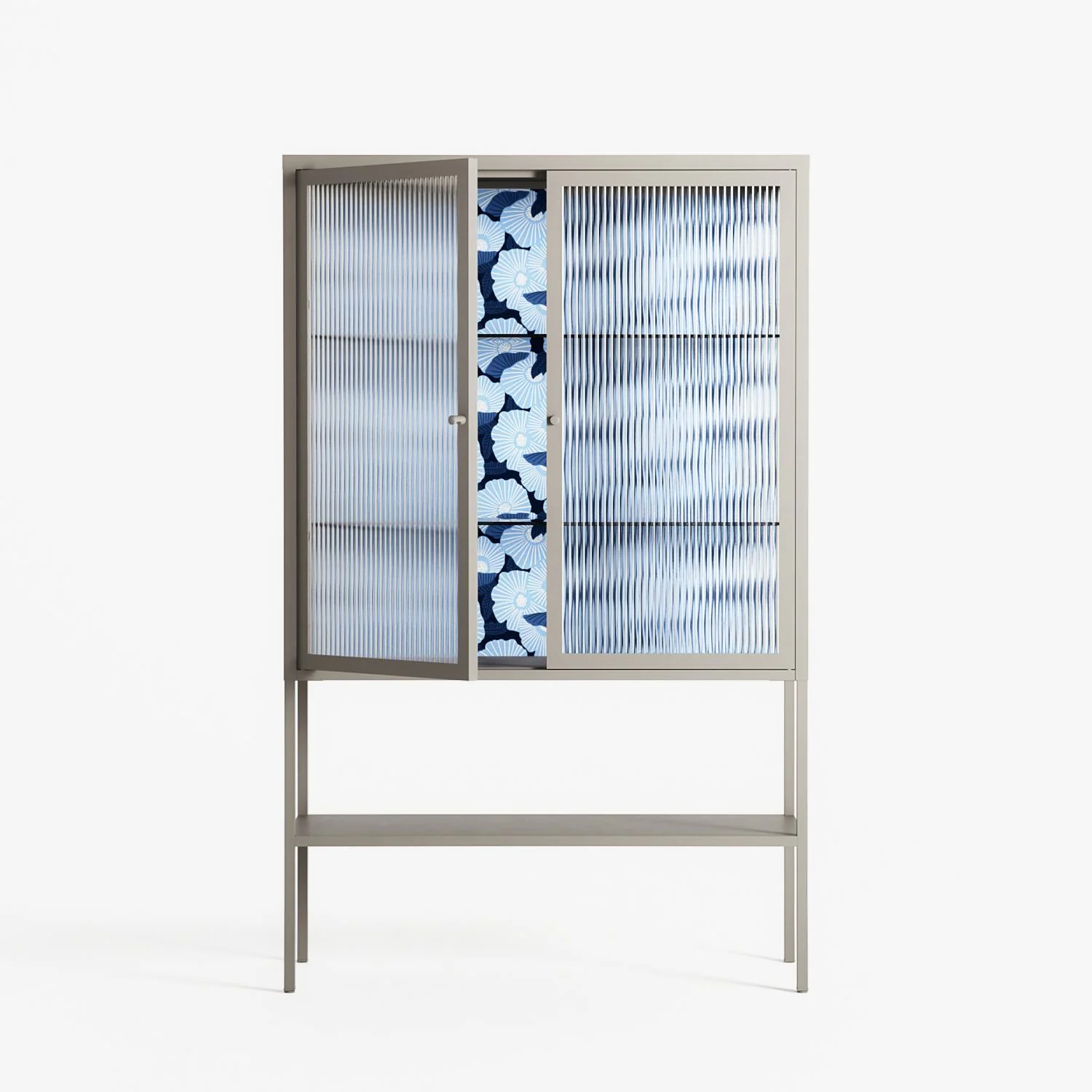 Blue Poppy 2 - Loft Cabinet - Katie O’Shea - Pebble - Reeded glass - Image 2