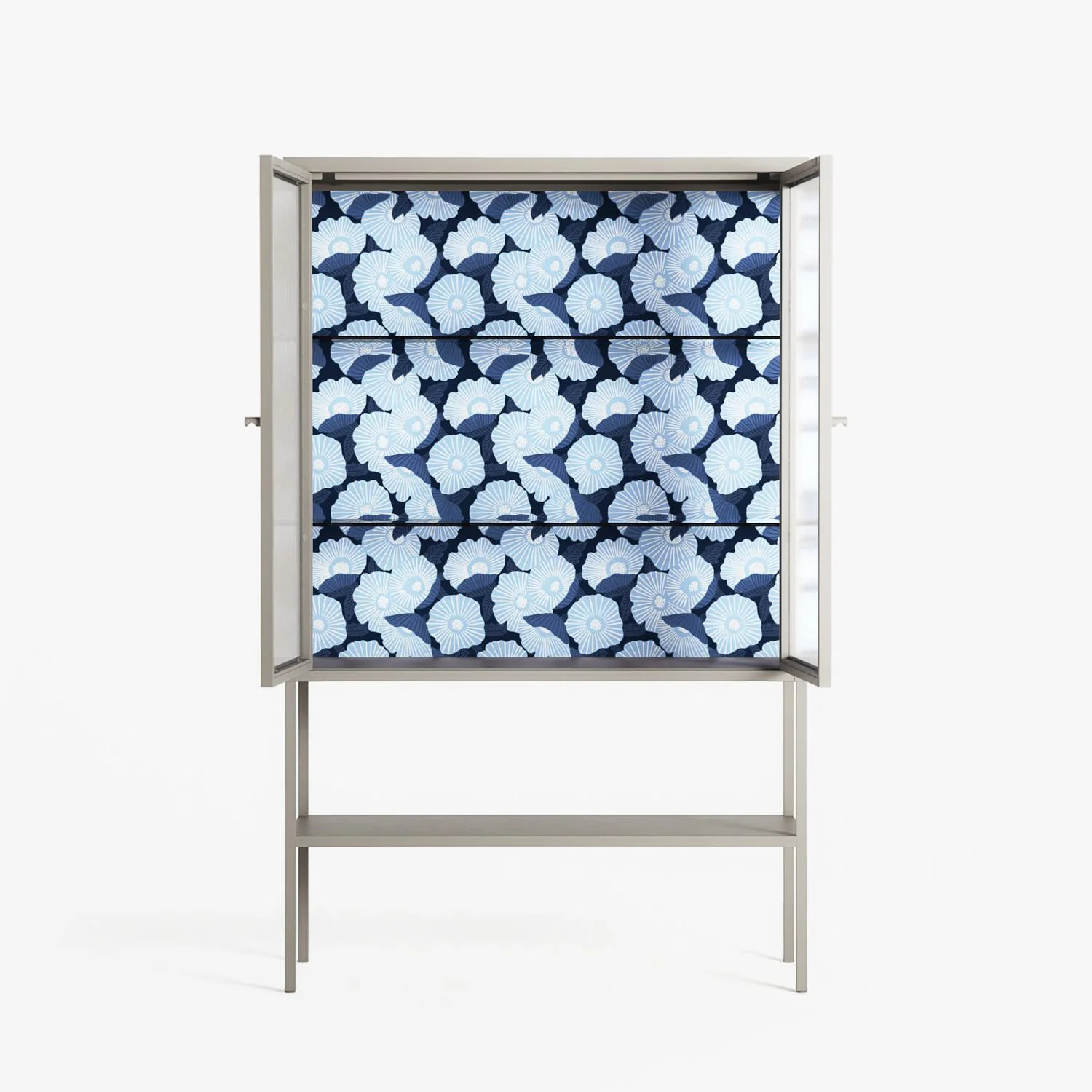 Blue Poppy 2 - Loft Cabinet - Katie O’Shea - Pebble - Reeded glass - Image 3