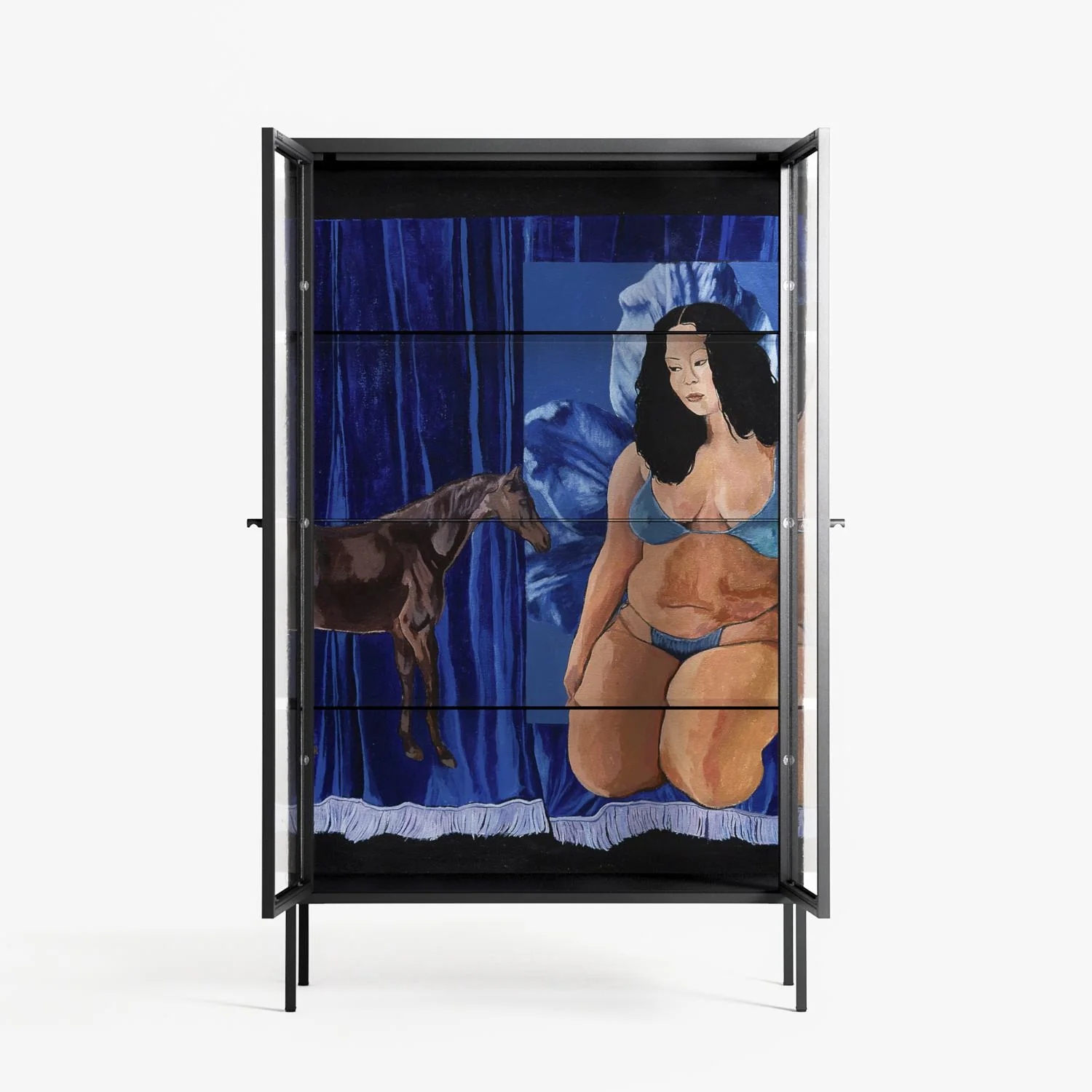 Blue Velvet - Cabinet - Sophie Goudman-Peachey - Antracite - Clear glass - Image 3