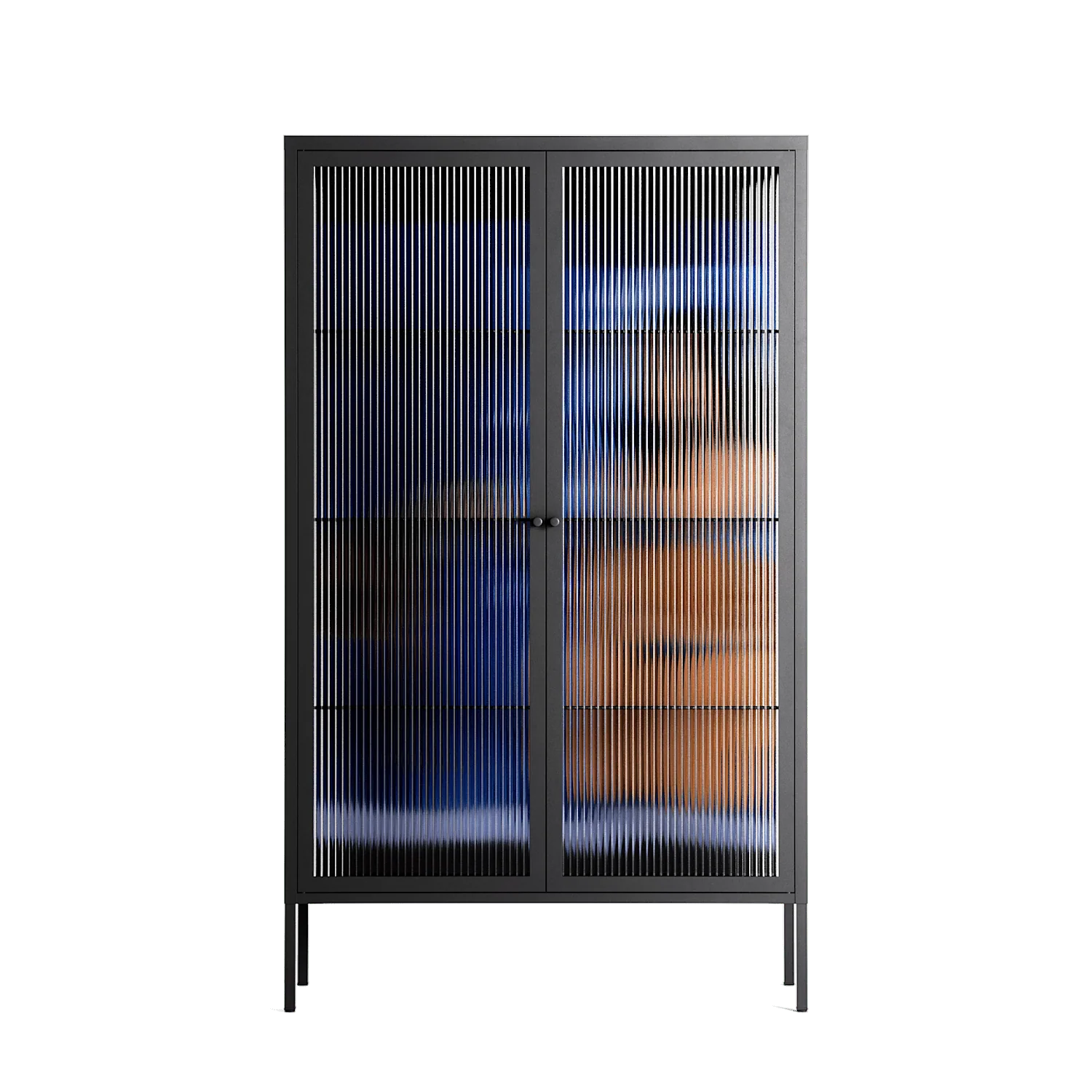 Blue Velvet - Cabinet - Sophie Goudman-Peachey - Antracite - Reeded glass