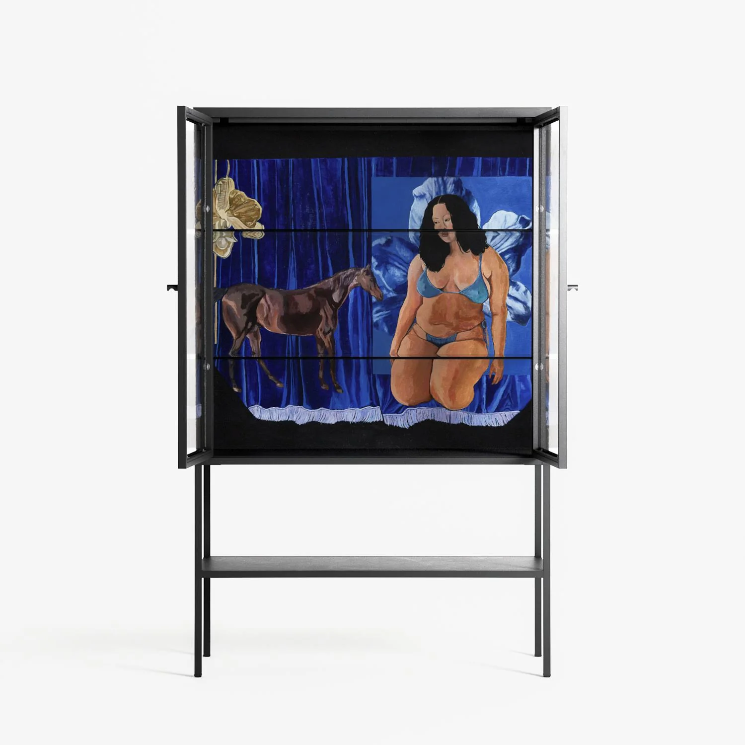Blue Velvet - Loft Cabinet - Sophie Goudman-Peachey - Antracite - Clear glass - Image 3