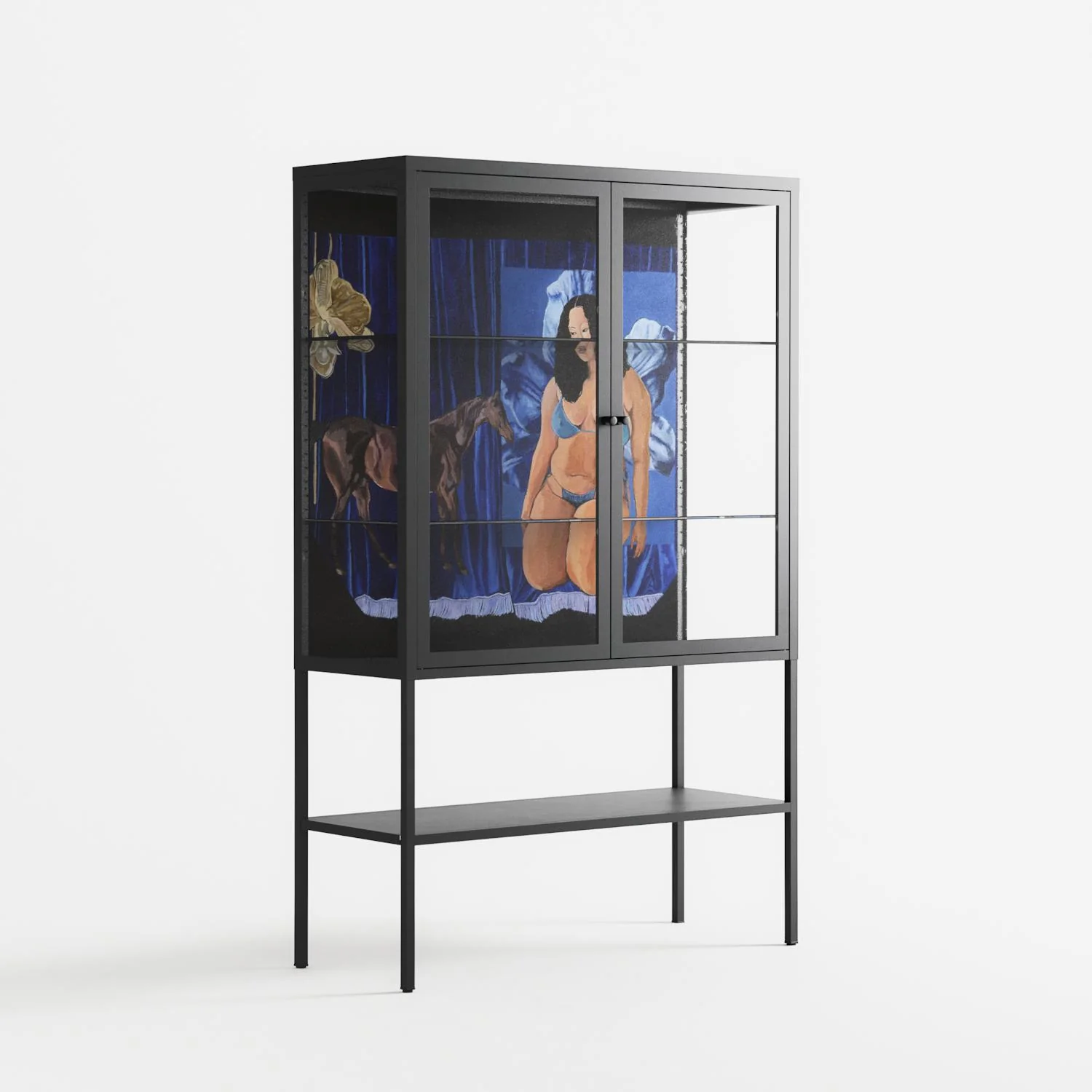 Blue Velvet - Loft Cabinet - Sophie Goudman-Peachey - Antracite - Clear glass - Image 4