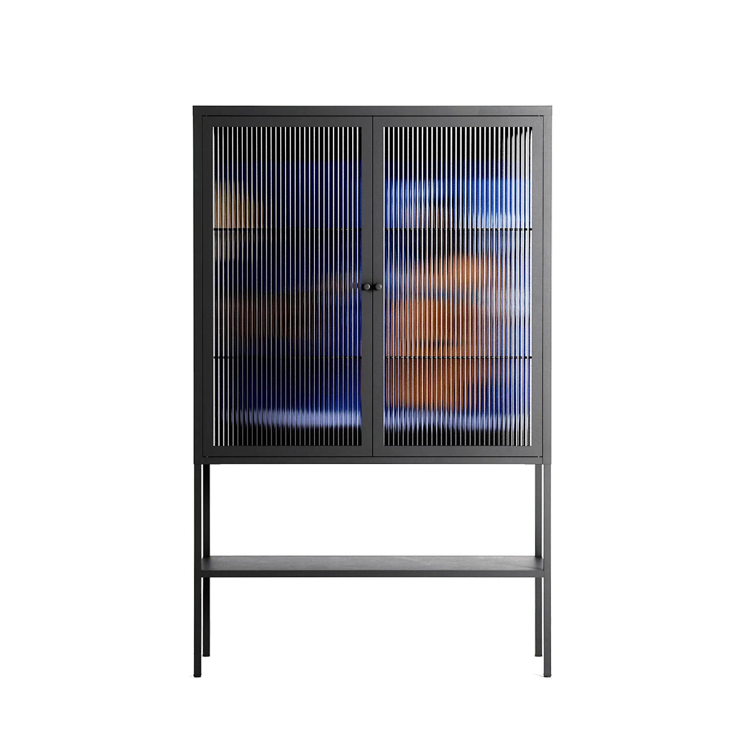 Blue Velvet - Loft Cabinet - Sophie Goudman-Peachey - Antracite - Reeded glass