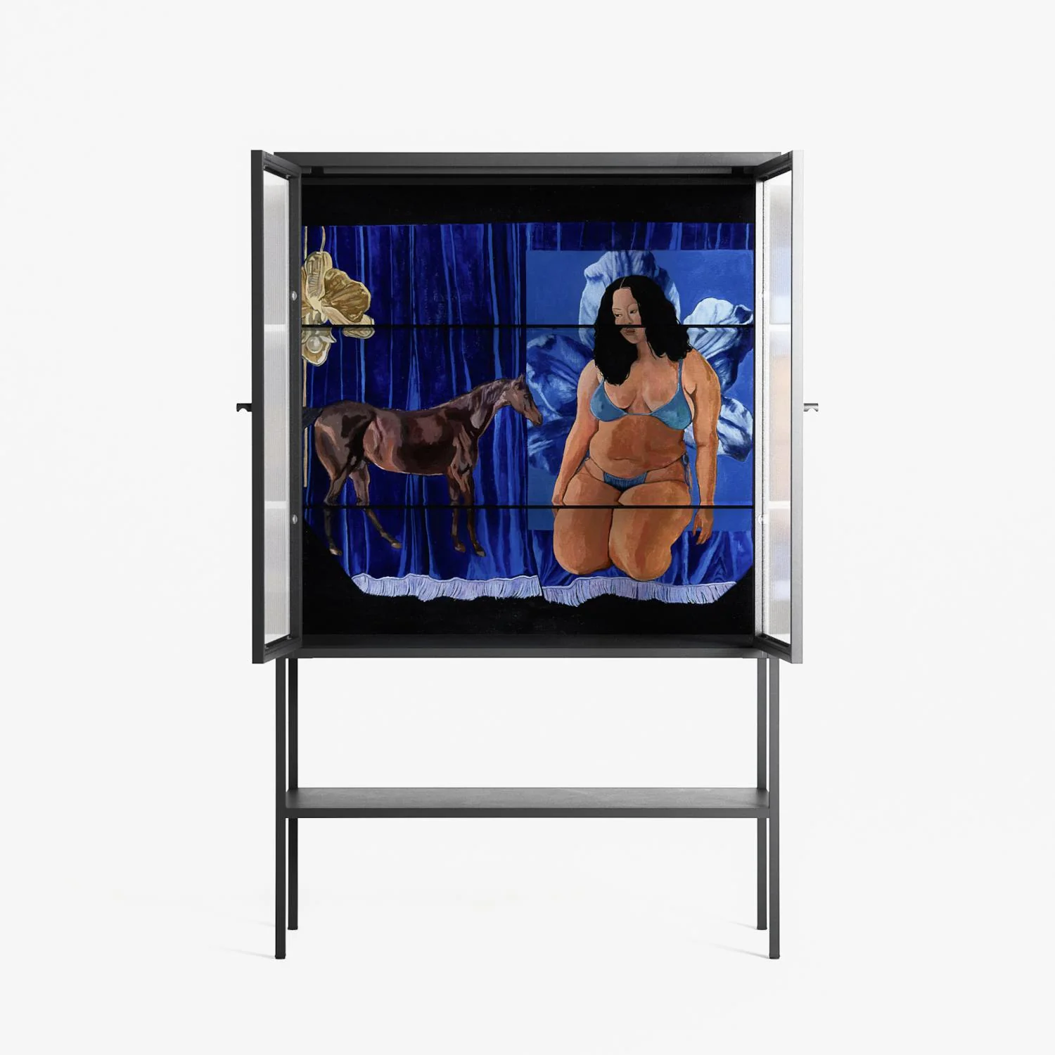 Blue Velvet - Loft Cabinet - Sophie Goudman-Peachey - Antracite - Reeded glass - Image 3