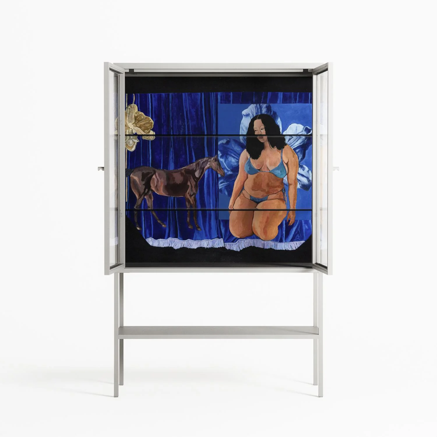 Blue Velvet - Loft Cabinet - Sophie Goudman-Peachey - Chalk - Clear glass - Image 3