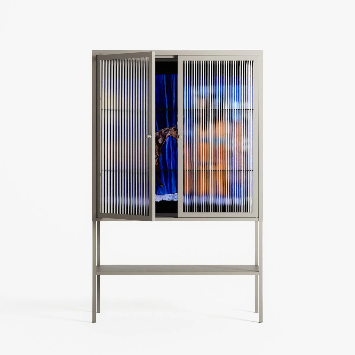 Blue Velvet - Loft Cabinet - Sophie Goudman-Peachey - Pebble - Reeded glass - Image 2