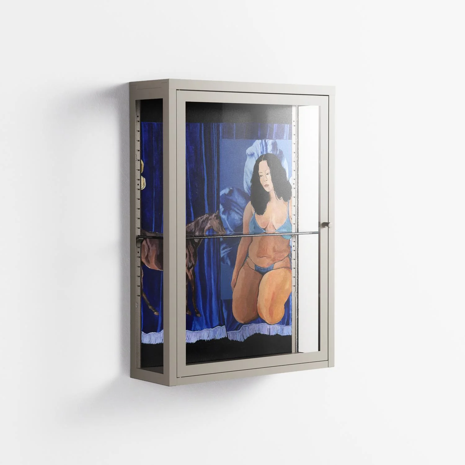 Blue Velvet - Wall Cabinet - Sophie Goudman-Peachey - Pebble - Clear glass - Image 4