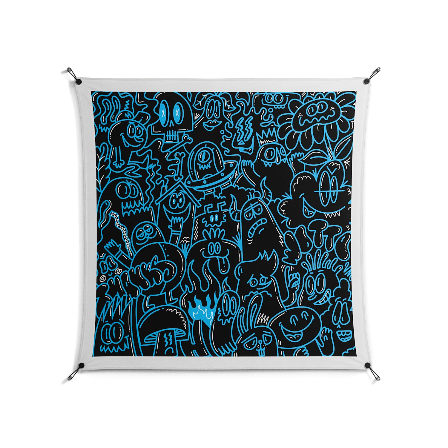 Blue Wotto - Work On Wall - Craig Watkins - Black - 140 x 140 cm