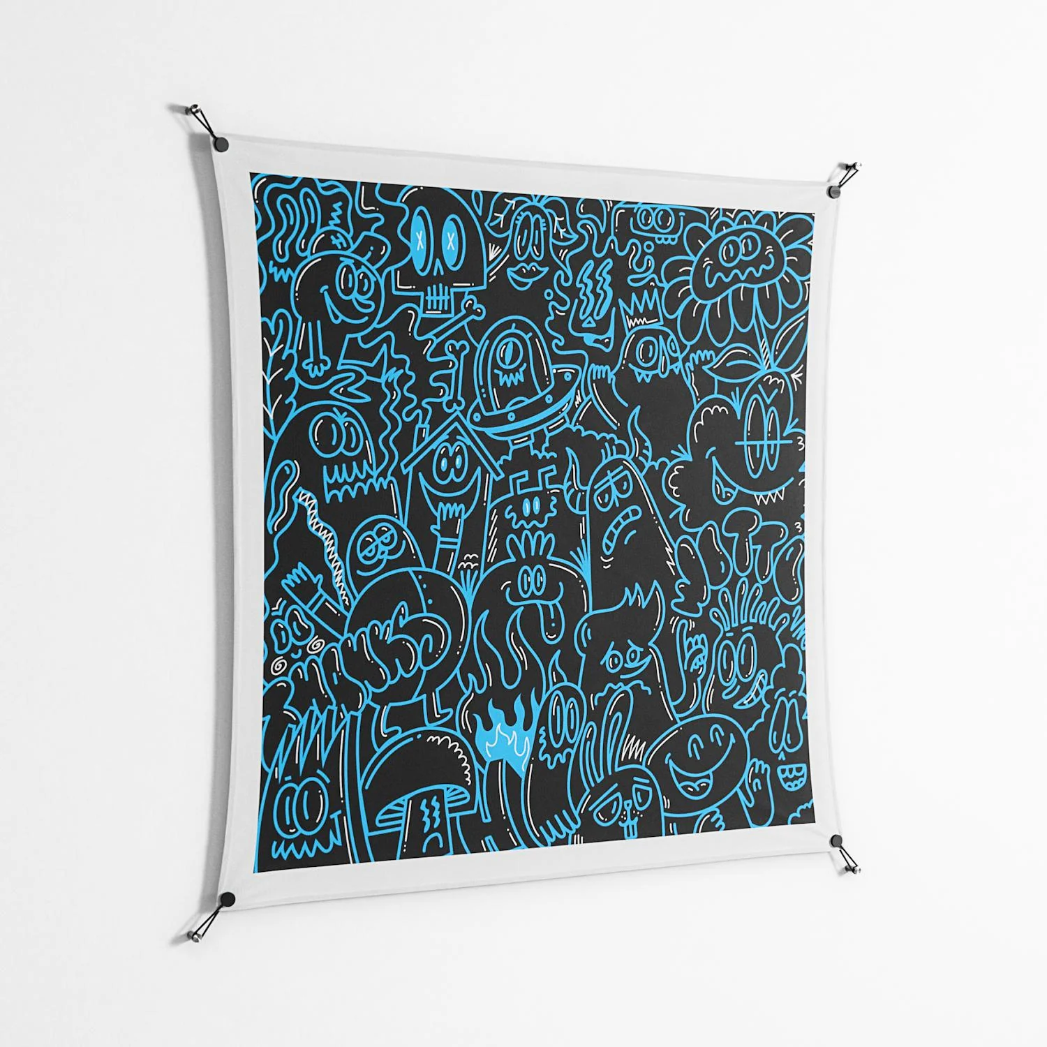 Blue Wotto - Work On Wall - Craig Watkins - Black - 140 x 140 cm - Image 2
