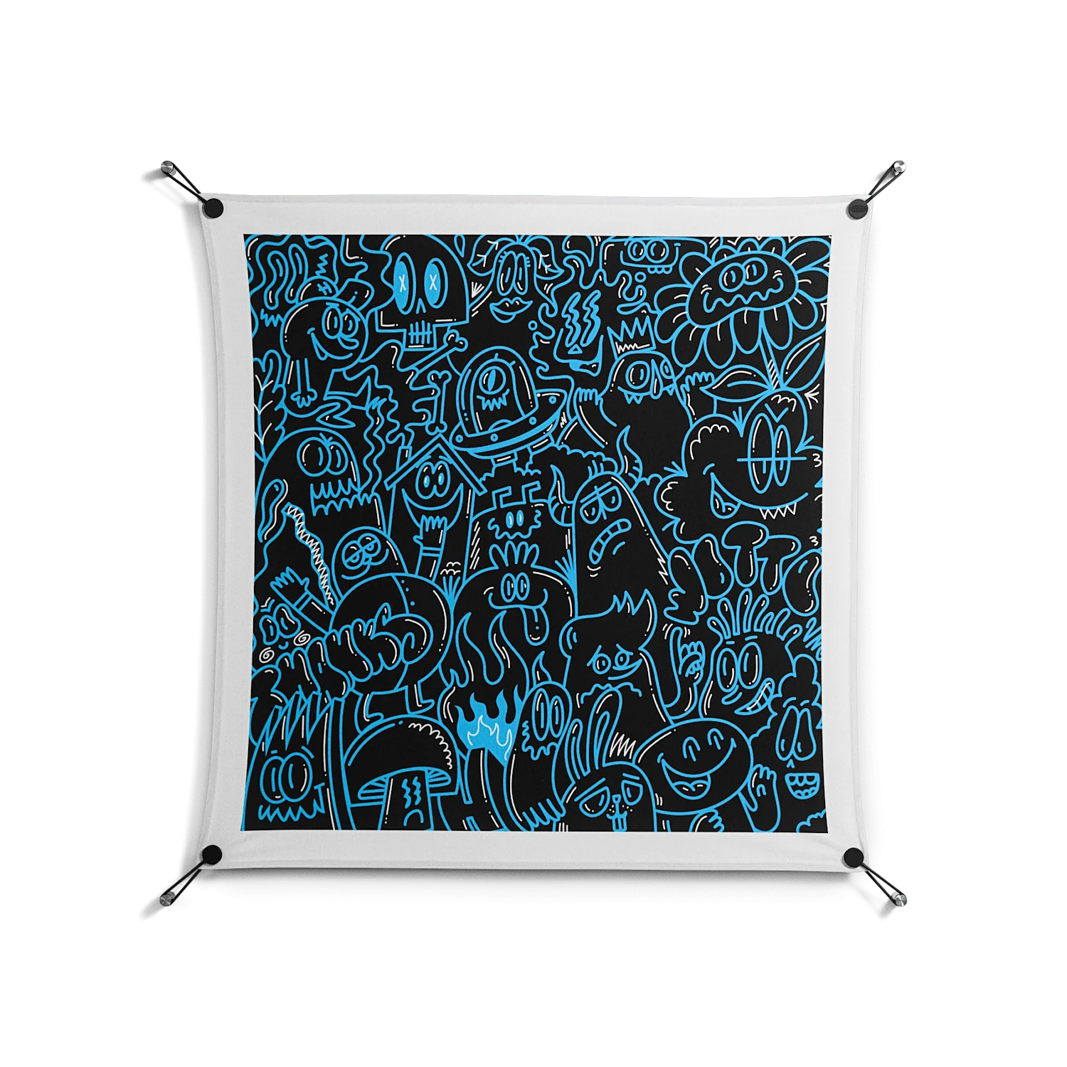 Blue Wotto - Work On Wall - Craig Watkins - Black - 90 x 90 cm