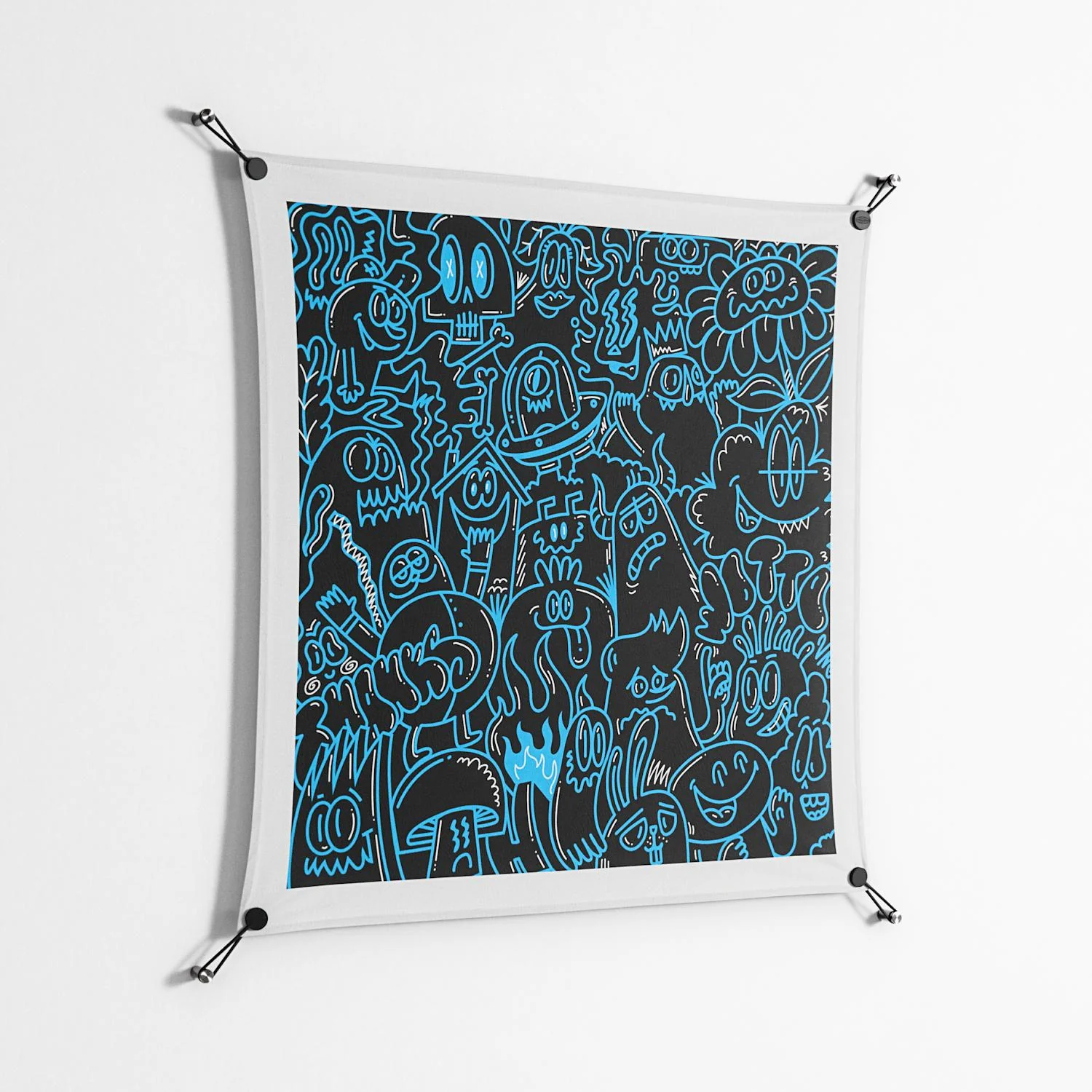 Blue Wotto - Work On Wall - Craig Watkins - Black - 90 x 90 cm - Image 2