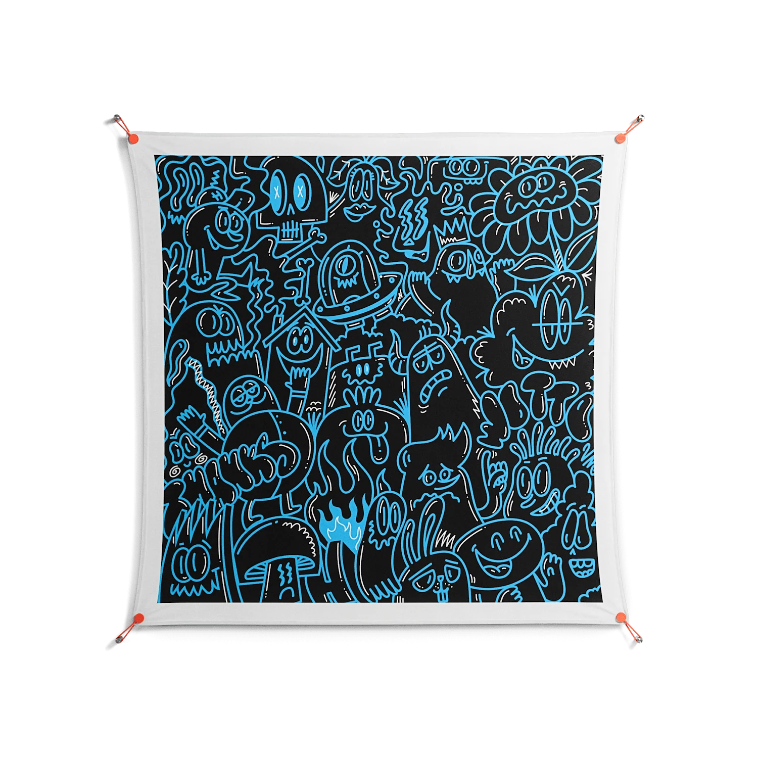 Blue Wotto - Work On Wall - Craig Watkins - Orange - 140 x 140 cm
