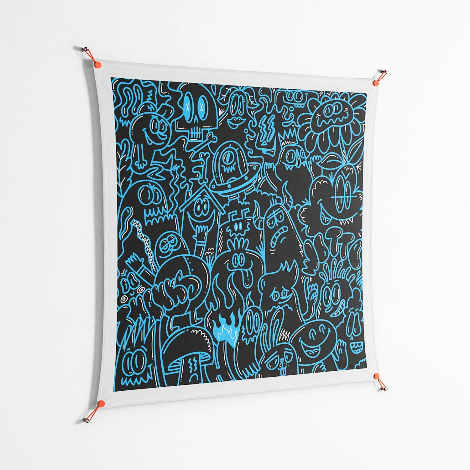 Blue Wotto - Work On Wall - Craig Watkins - Orange - 140 x 140 cm - Image 2
