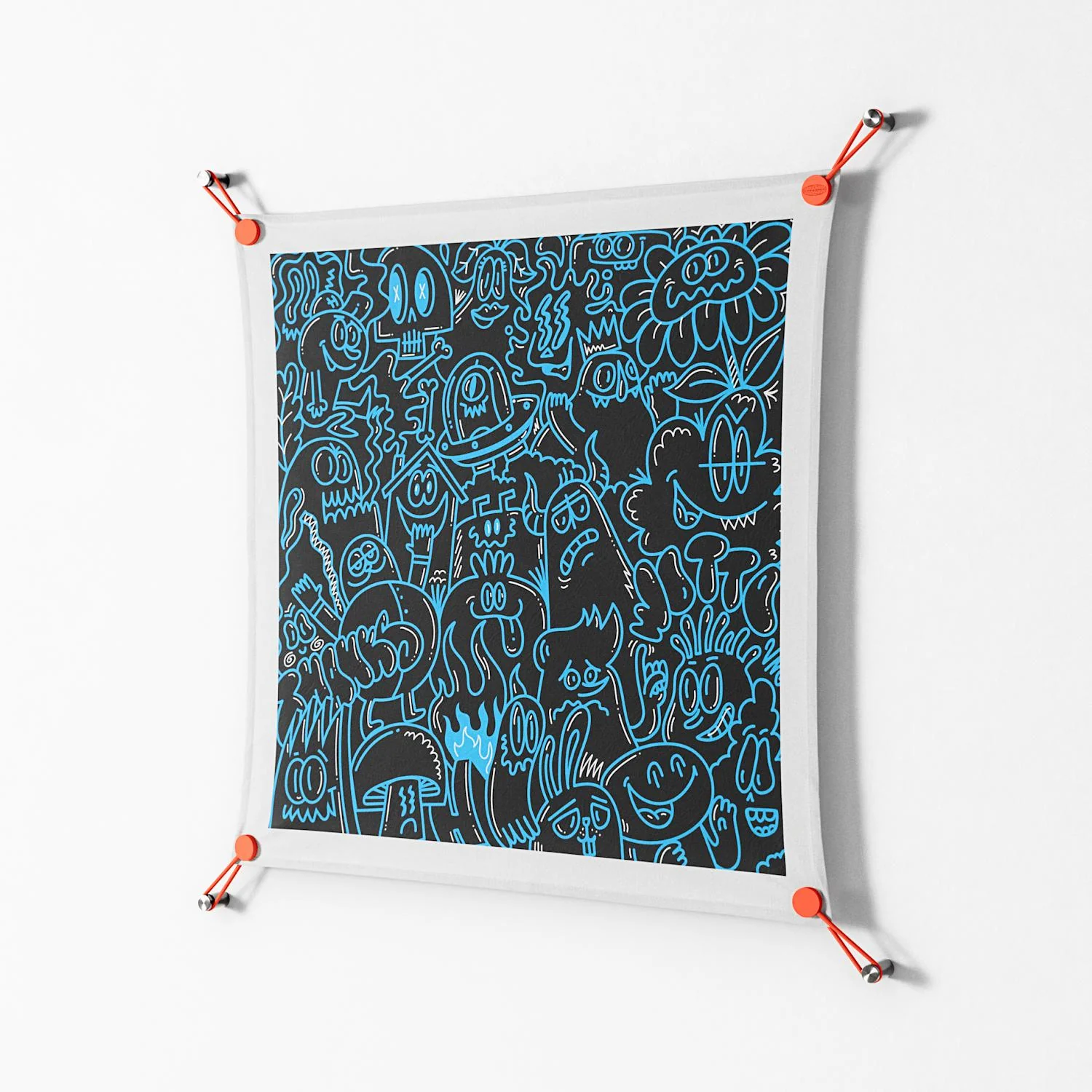 Blue Wotto - Work On Wall - Craig Watkins - Orange - 70 x 70 cm - Image 2