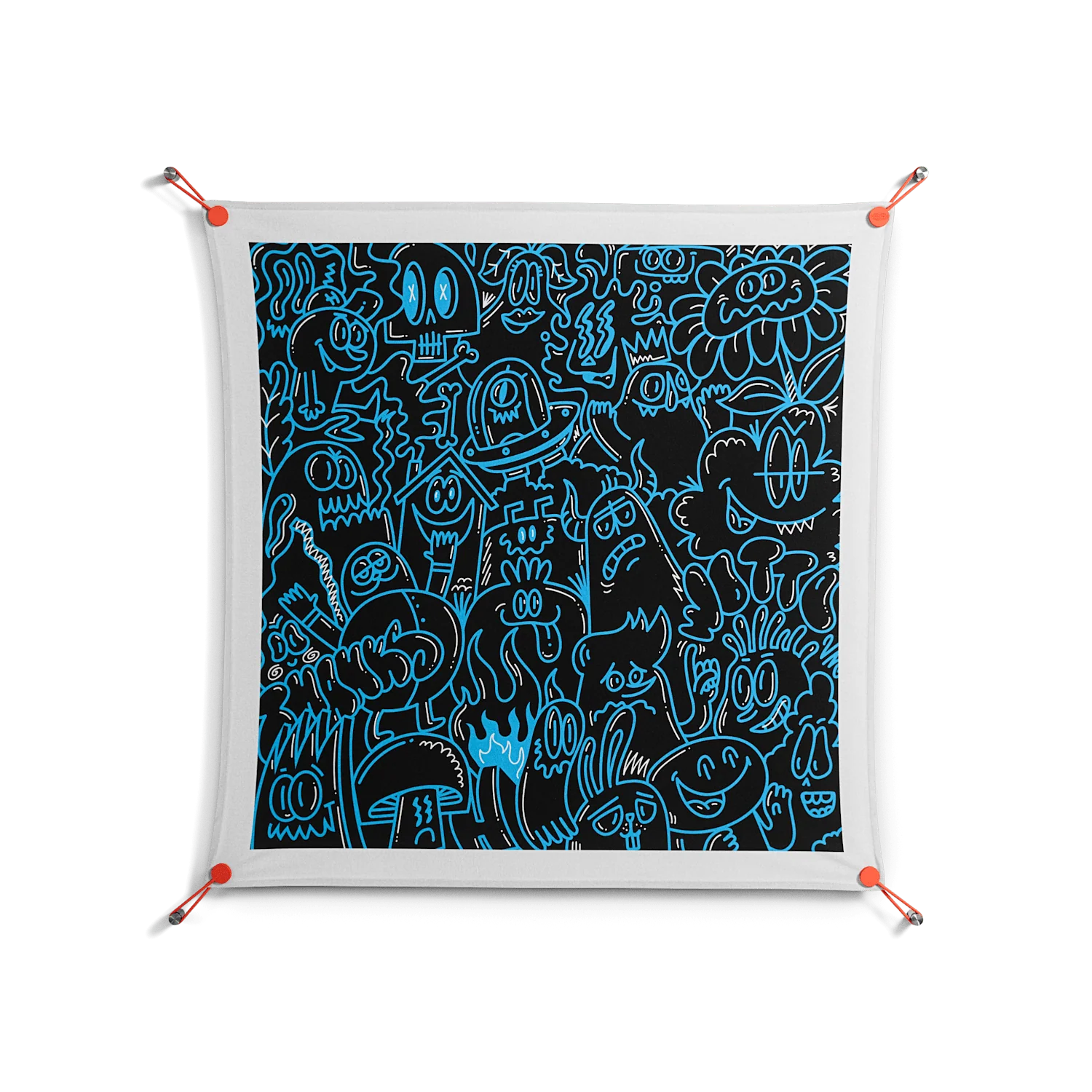 Blue Wotto - Work On Wall - Craig Watkins - Orange - 90 x 90 cm