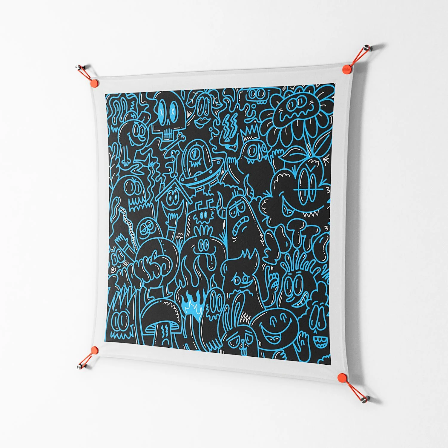 Blue Wotto - Work On Wall - Craig Watkins - Orange - 90 x 90 cm - Image 2