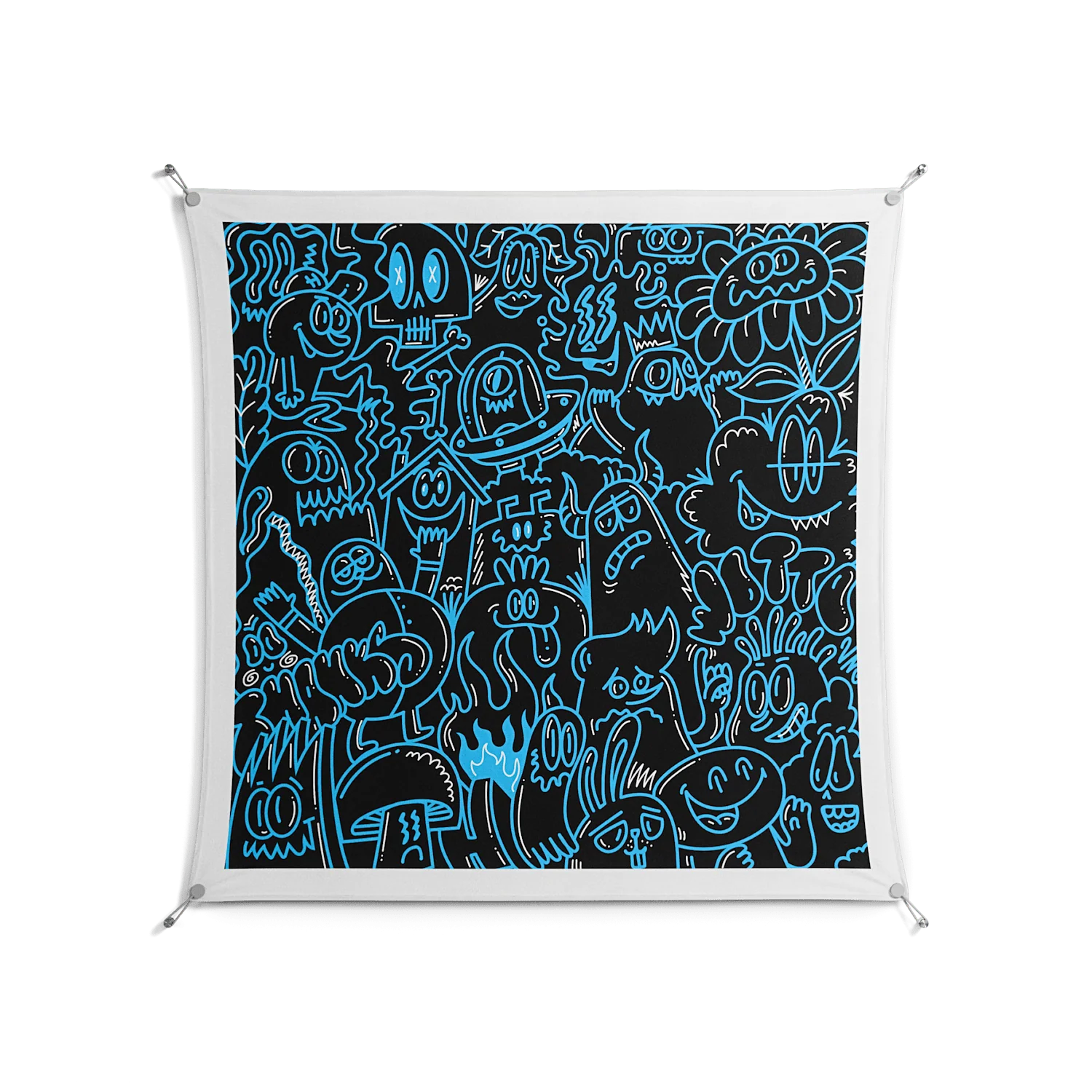 Blue Wotto - Work On Wall - Craig Watkins - Silver - 140 x 140 cm