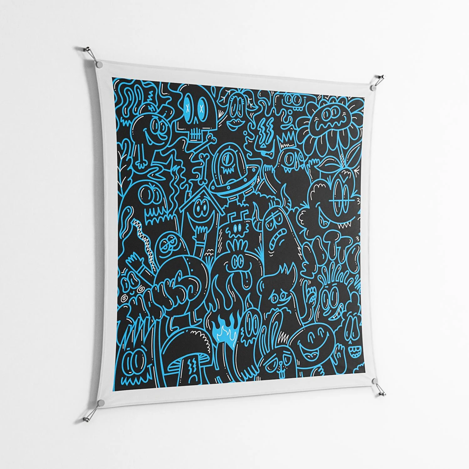 Blue Wotto - Work On Wall - Craig Watkins - Silver - 140 x 140 cm - Image 2