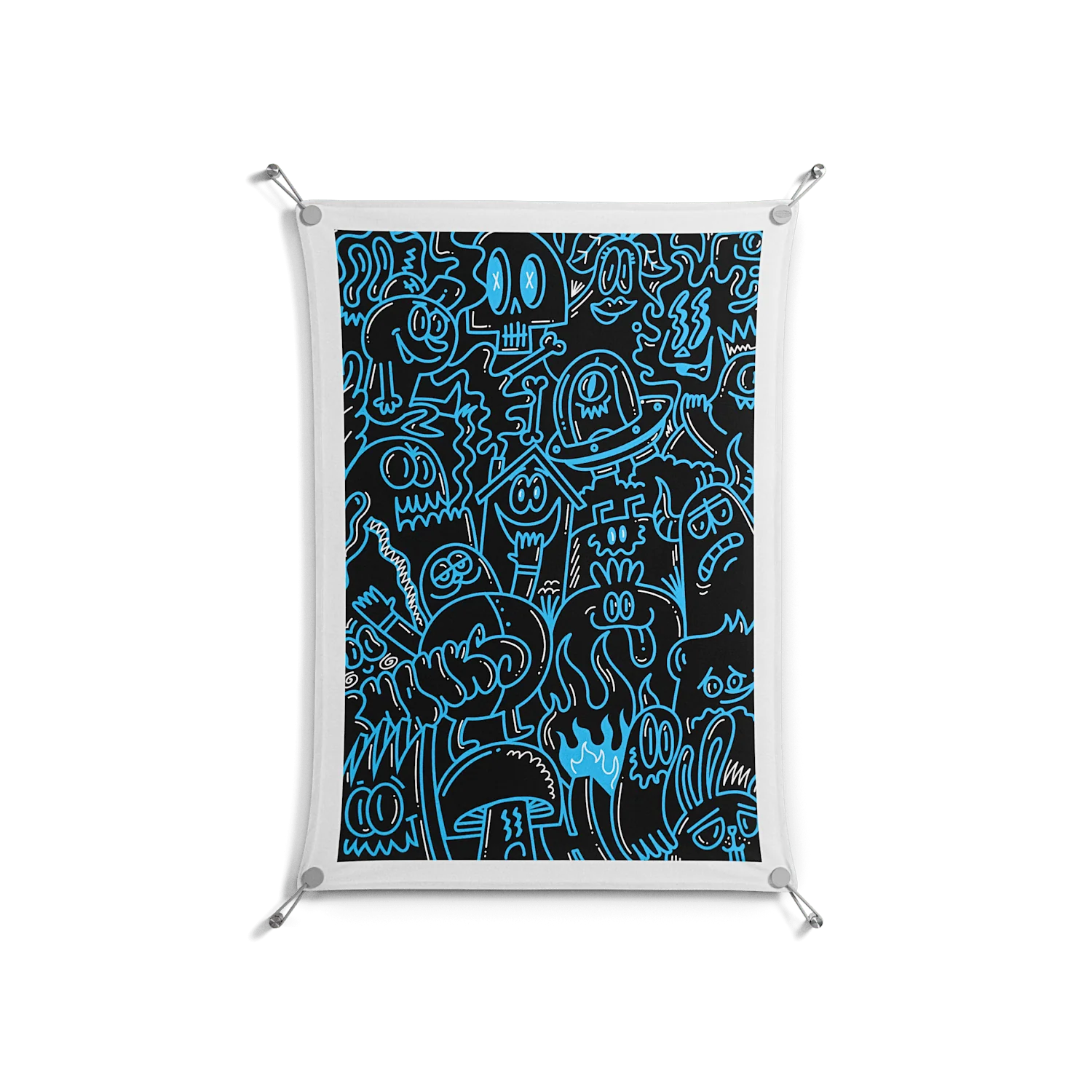 Blue Wotto - Work On Wall - Craig Watkins - Silver - 70 x 100 cm