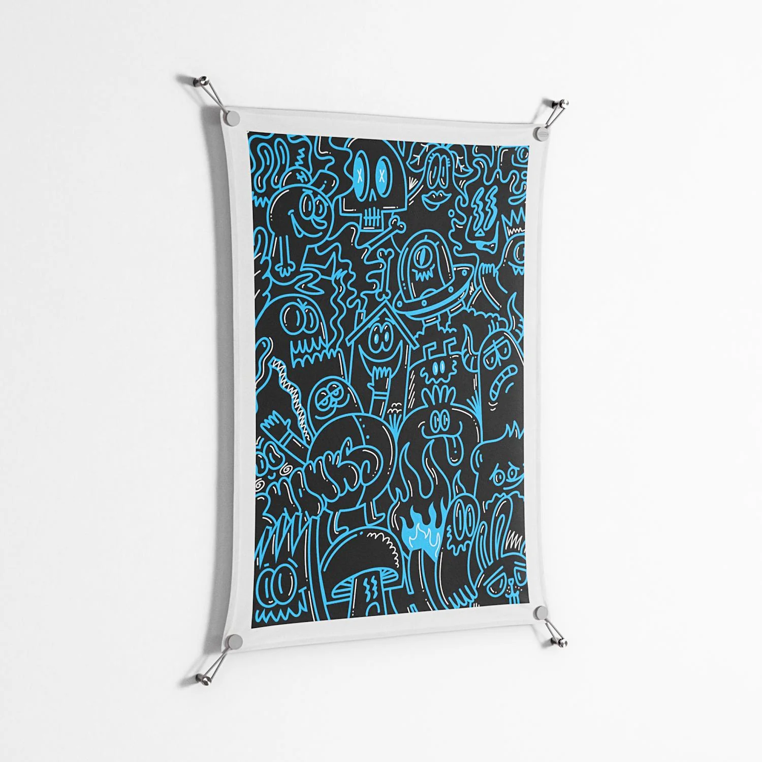 Blue Wotto - Work On Wall - Craig Watkins - Silver - 70 x 100 cm - Image 2