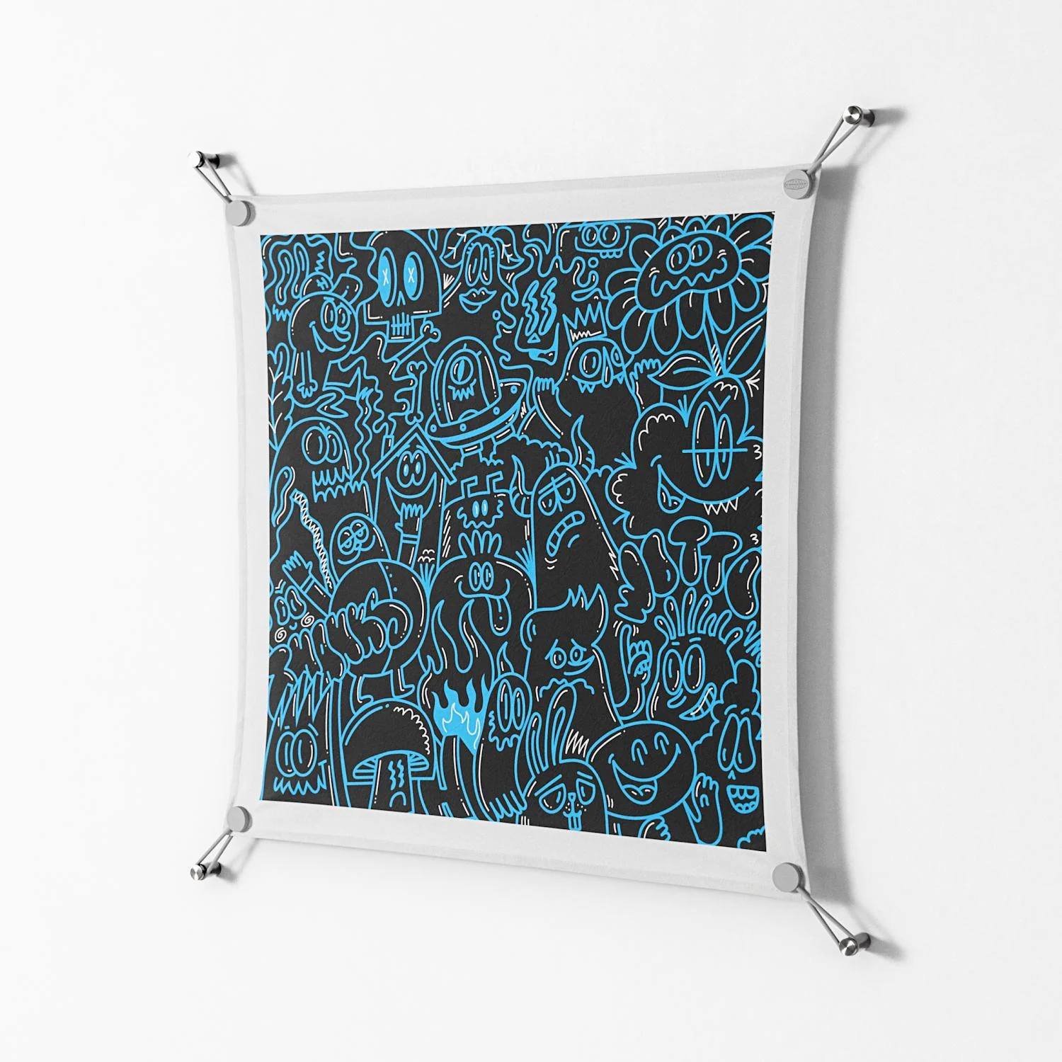 Blue Wotto - Work On Wall - Craig Watkins - Silver - 70 x 70 cm - Image 2