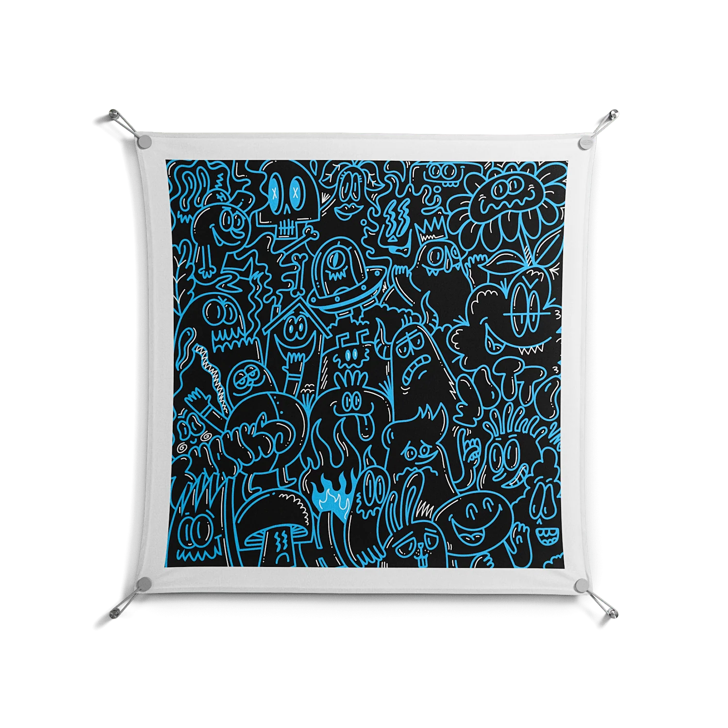 Blue Wotto - Work On Wall - Craig Watkins - Silver - 90 x 90 cm
