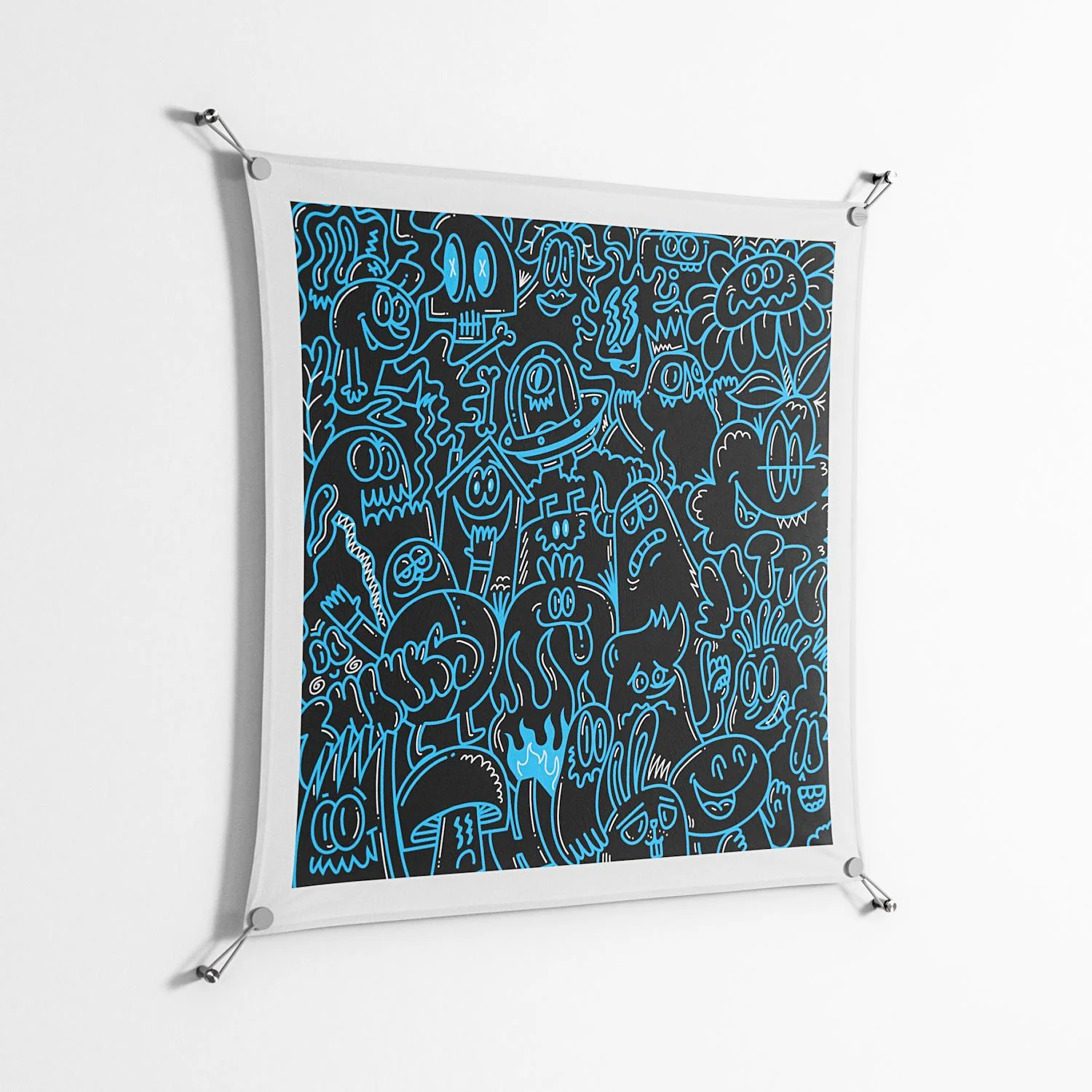 Blue Wotto - Work On Wall - Craig Watkins - Silver - 90 x 90 cm - Image 2
