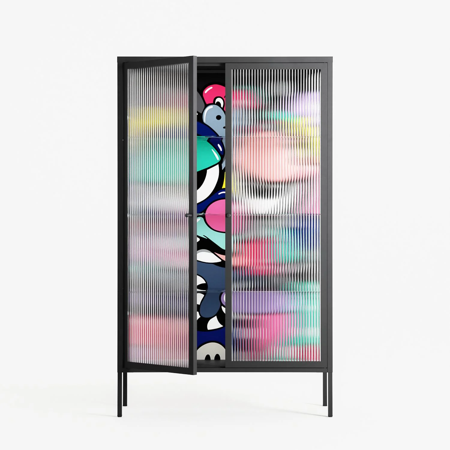 Bobsan - Cabinet - Maddalena Fanfani - Antracite - Reeded glass - Image 2