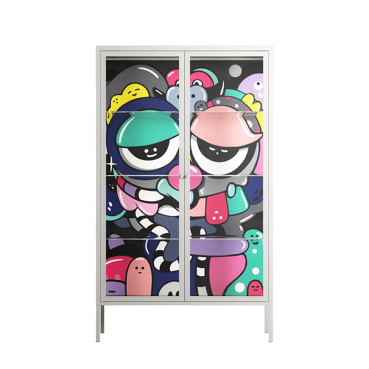 Bobsan - Cabinet - Maddalena Fanfani - Chalk - Clear glass