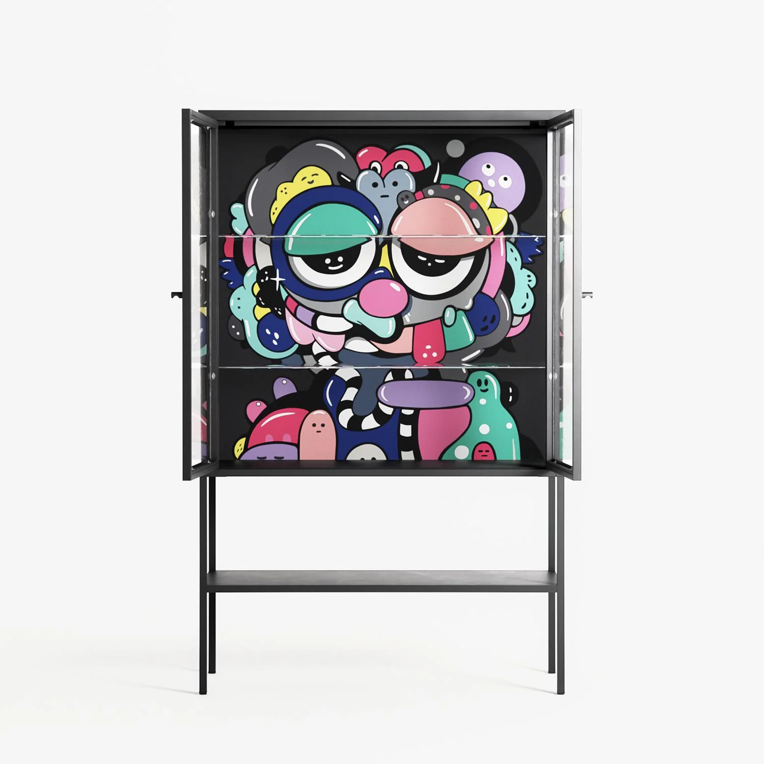 Bobsan - Loft Cabinet - Maddalena Fanfani - Antracite - Clear glass - Image 3