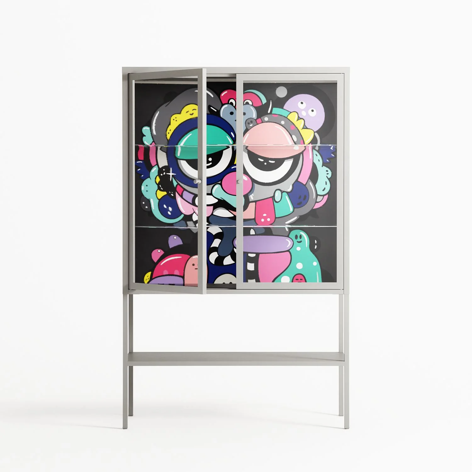 Bobsan - Loft Cabinet - Maddalena Fanfani - Chalk - Clear glass - Image 2