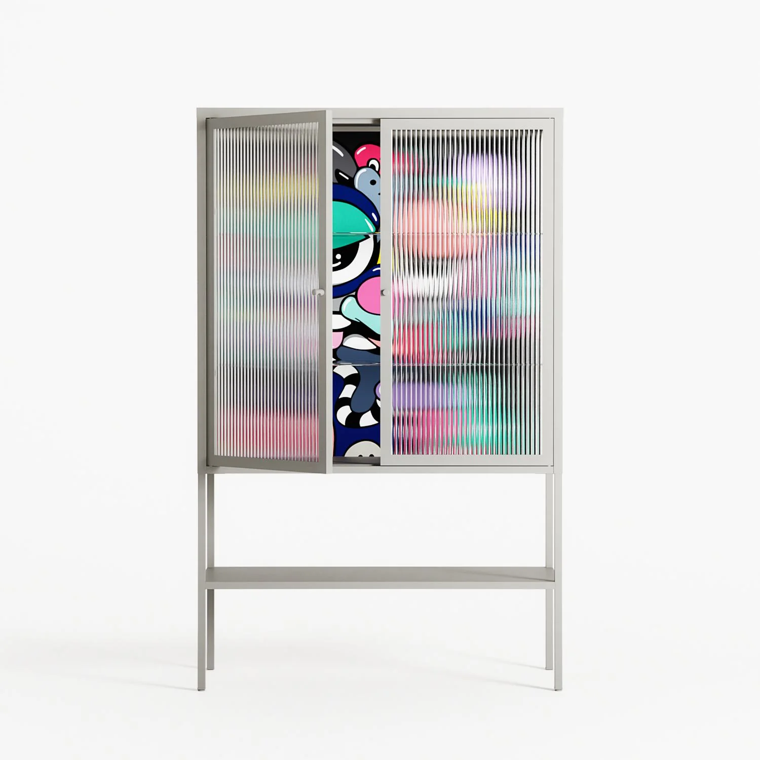 Bobsan - Loft Cabinet - Maddalena Fanfani - Chalk - Reeded glass - Image 2