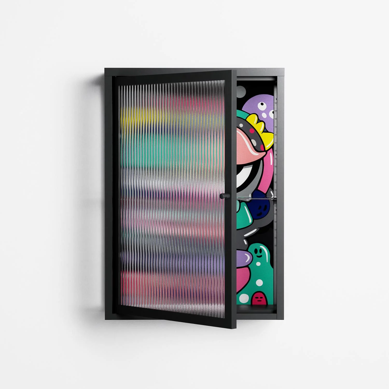 Bobsan - Wall Cabinet - Maddalena Fanfani - Antracite - Reeded glass - Image 2