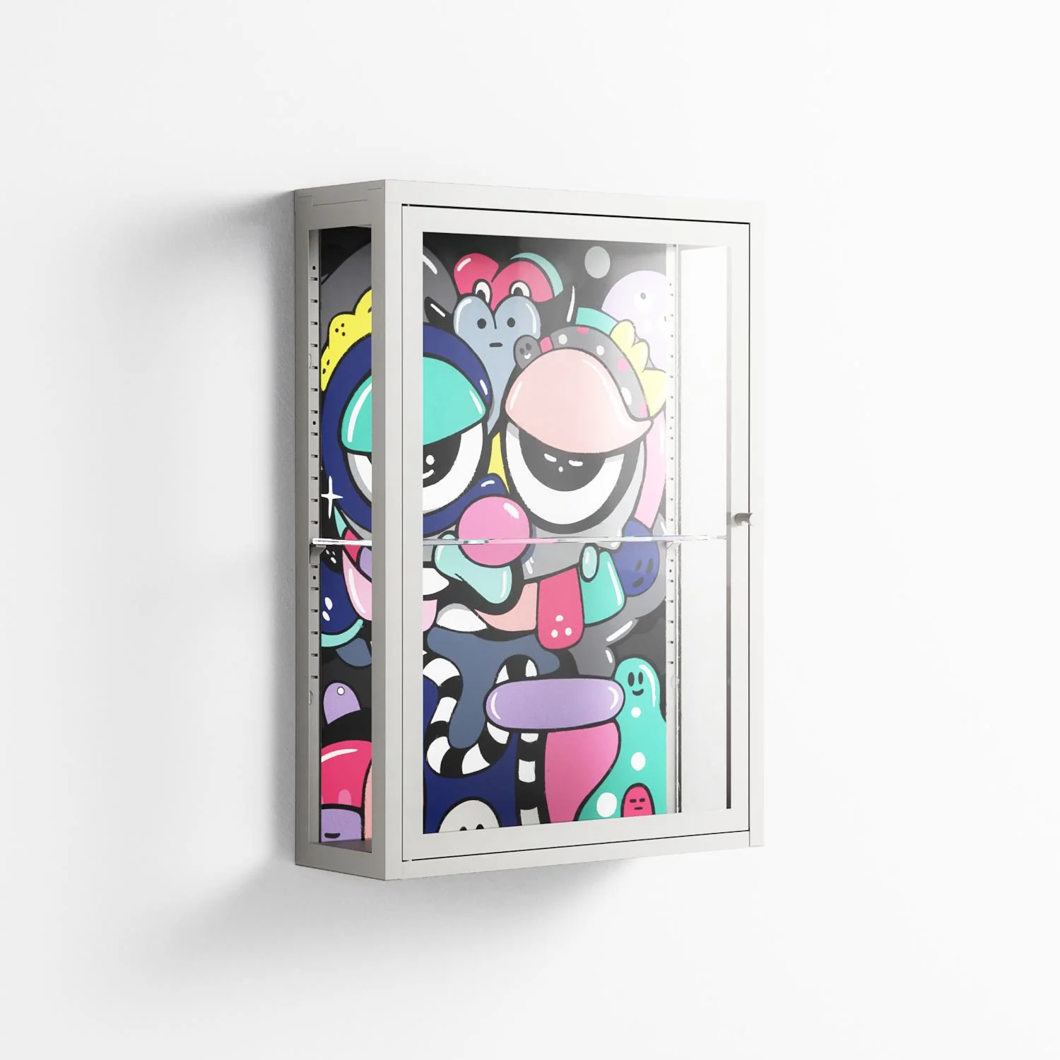 Bobsan - Wall Cabinet - Maddalena Fanfani - Chalk - Clear glass - Image 4