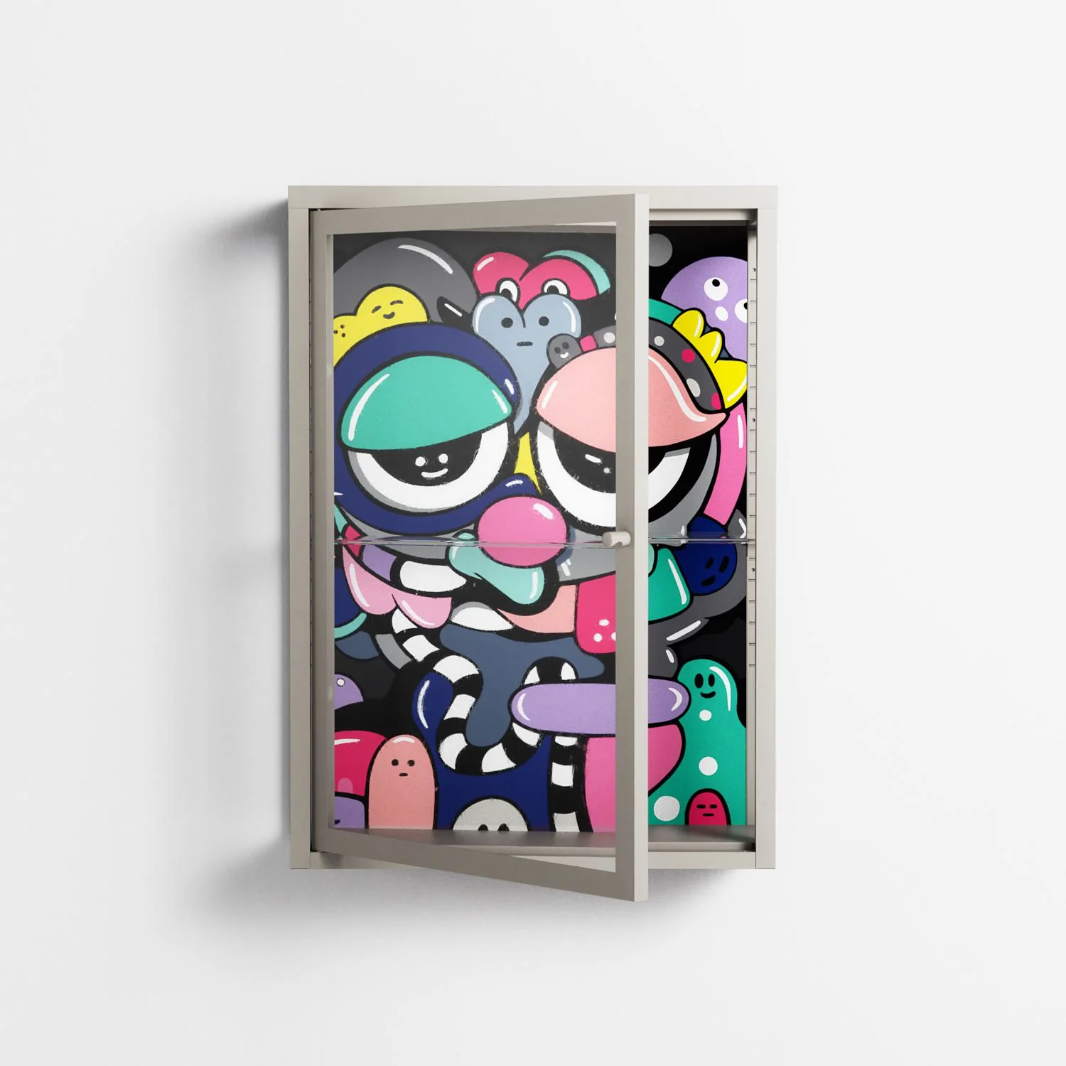 Bobsan - Wall Cabinet - Maddalena Fanfani - Pebble - Clear glass - Image 2
