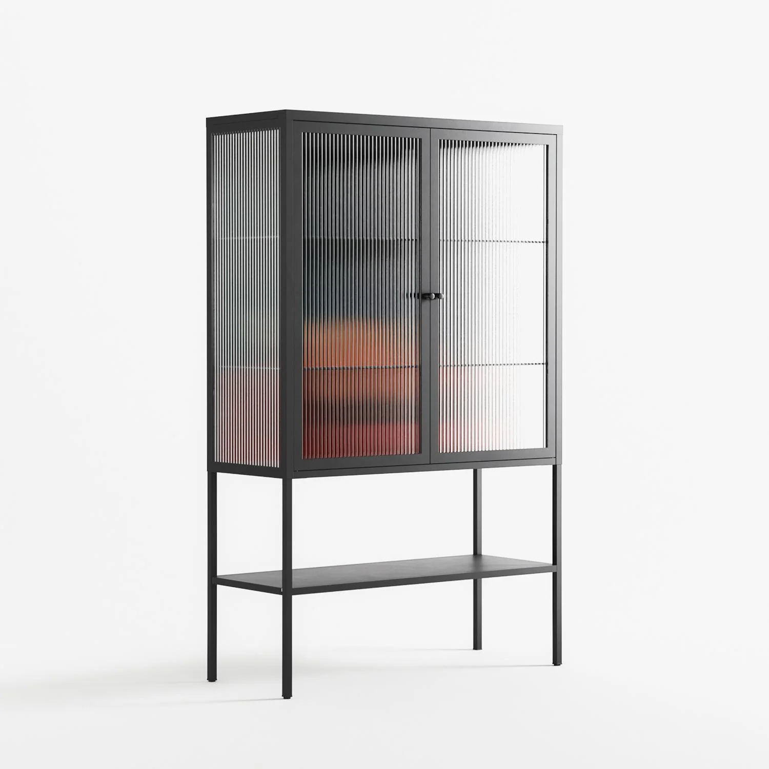 Bubbles & Oranges - Loft Cabinet - Kristin Eriksson - Antracite - Reeded glass - Image 4