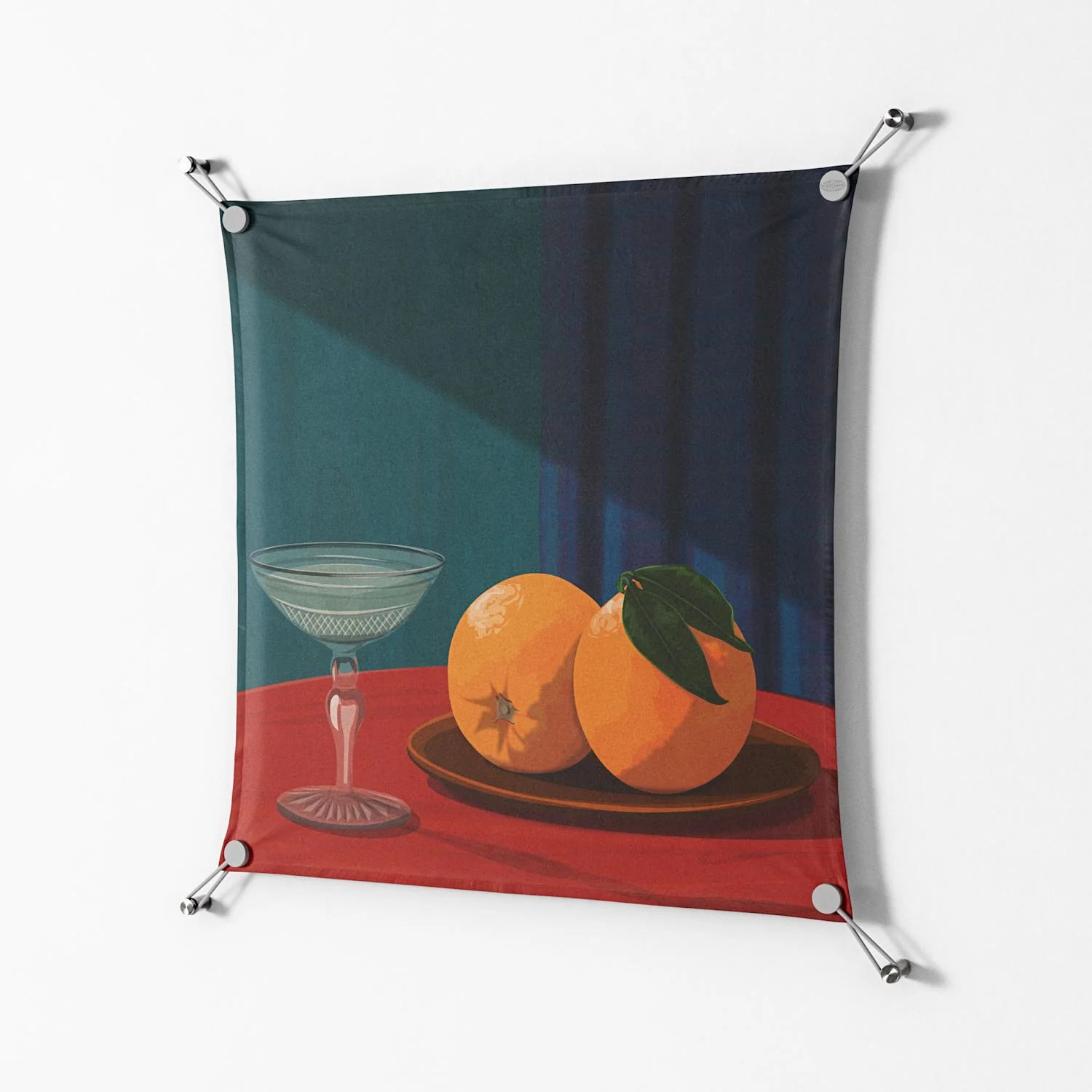 Bubbles & Oranges - Work On Wall - Kristin Eriksson - Silver - 70 x 70 cm - Image 2