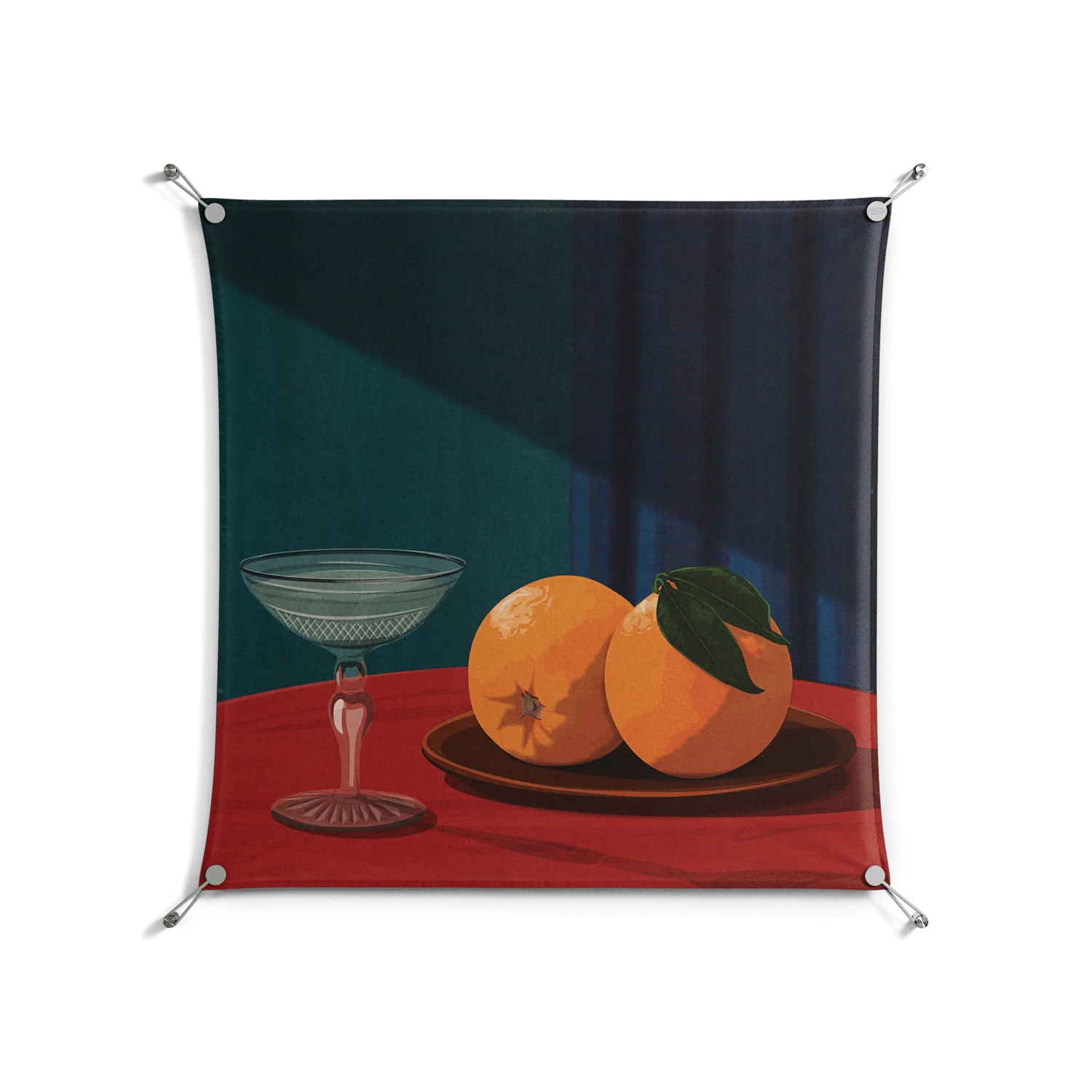 Bubbles & Oranges - Work On Wall - Kristin Eriksson - Silver - 90 x 90 cm