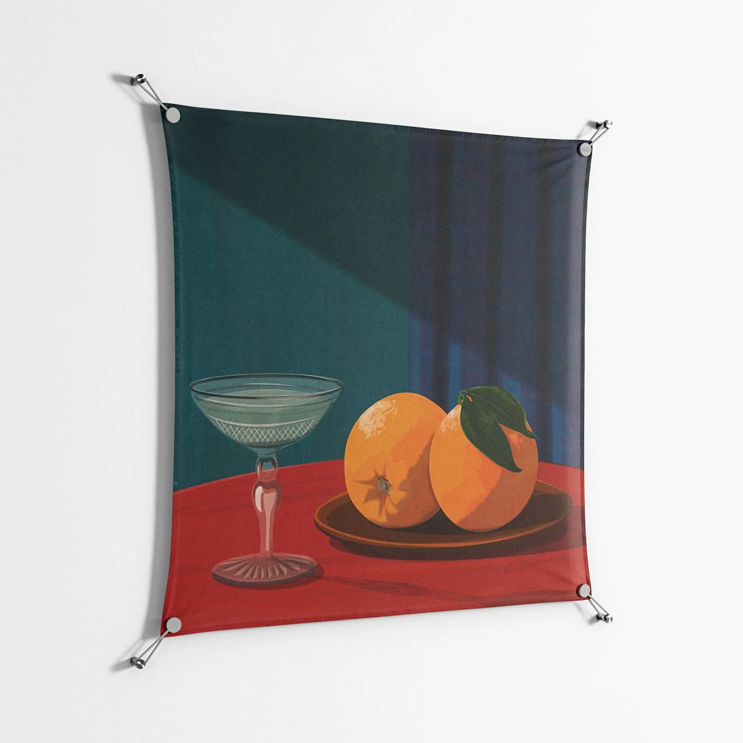 Bubbles & Oranges - Work On Wall - Kristin Eriksson - Silver - 90 x 90 cm - Image 2