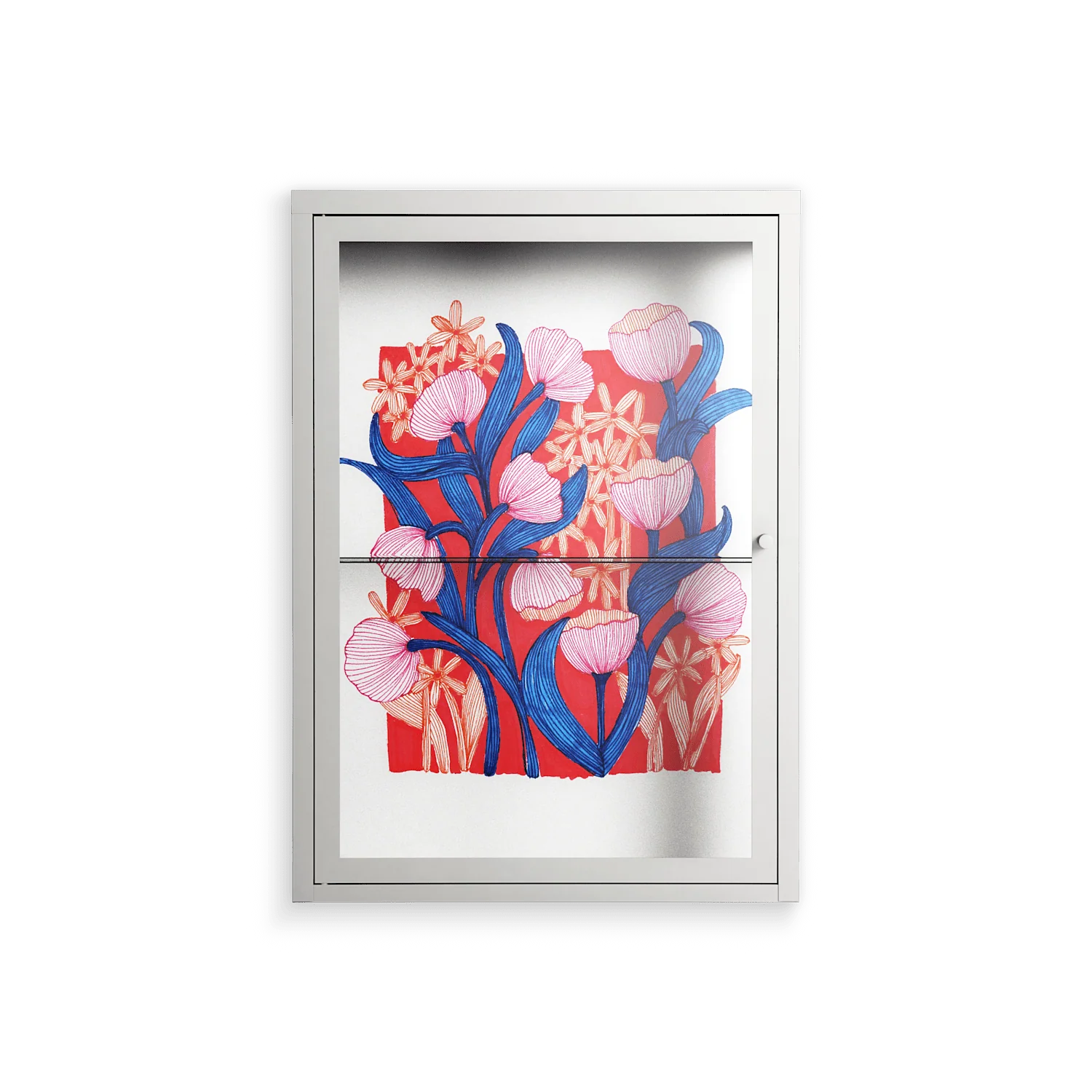Buttercup - Wall Cabinet - Katie O’Shea - Chalk - Clear glass