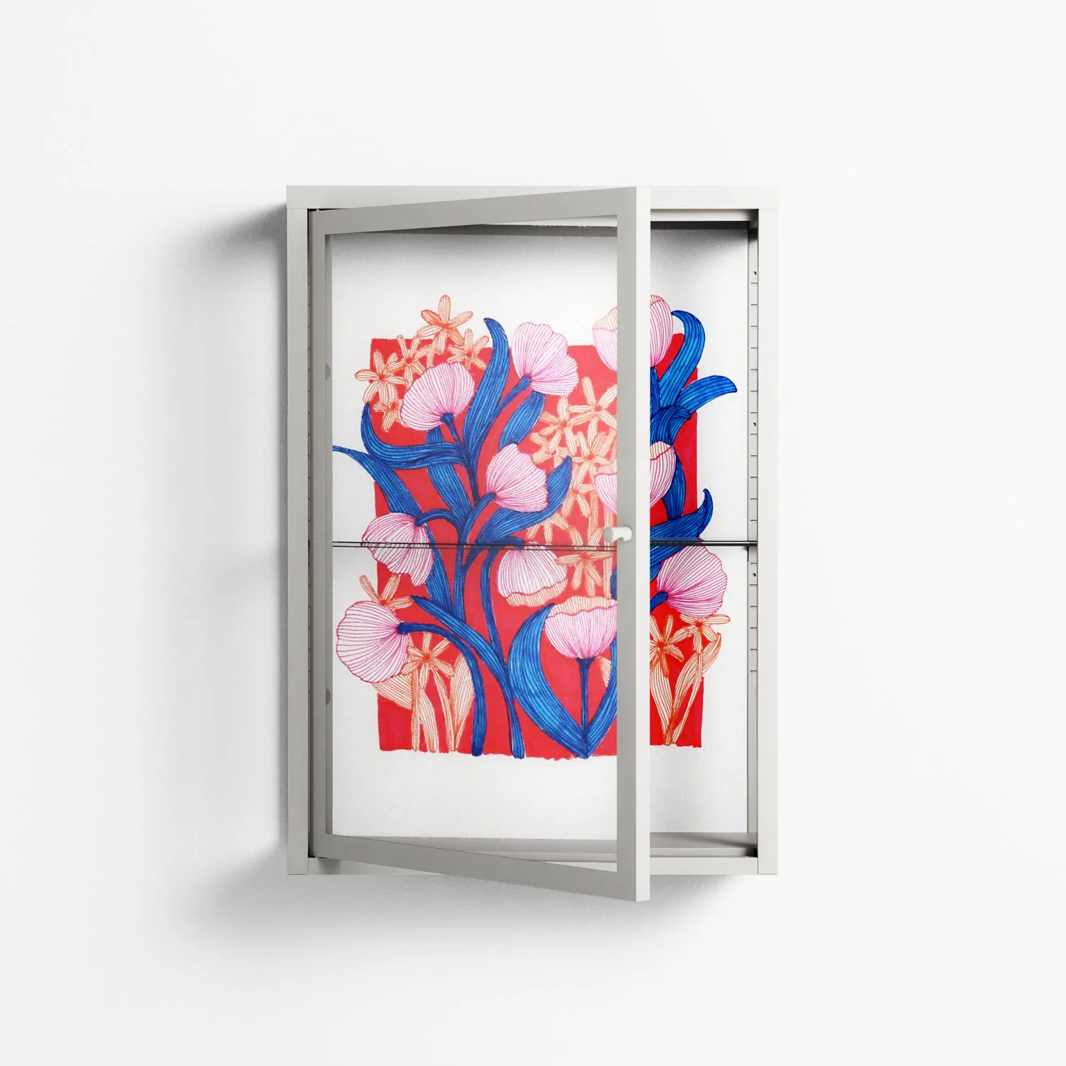 Buttercup - Wall Cabinet - Katie O’Shea - Chalk - Clear glass - Image 2