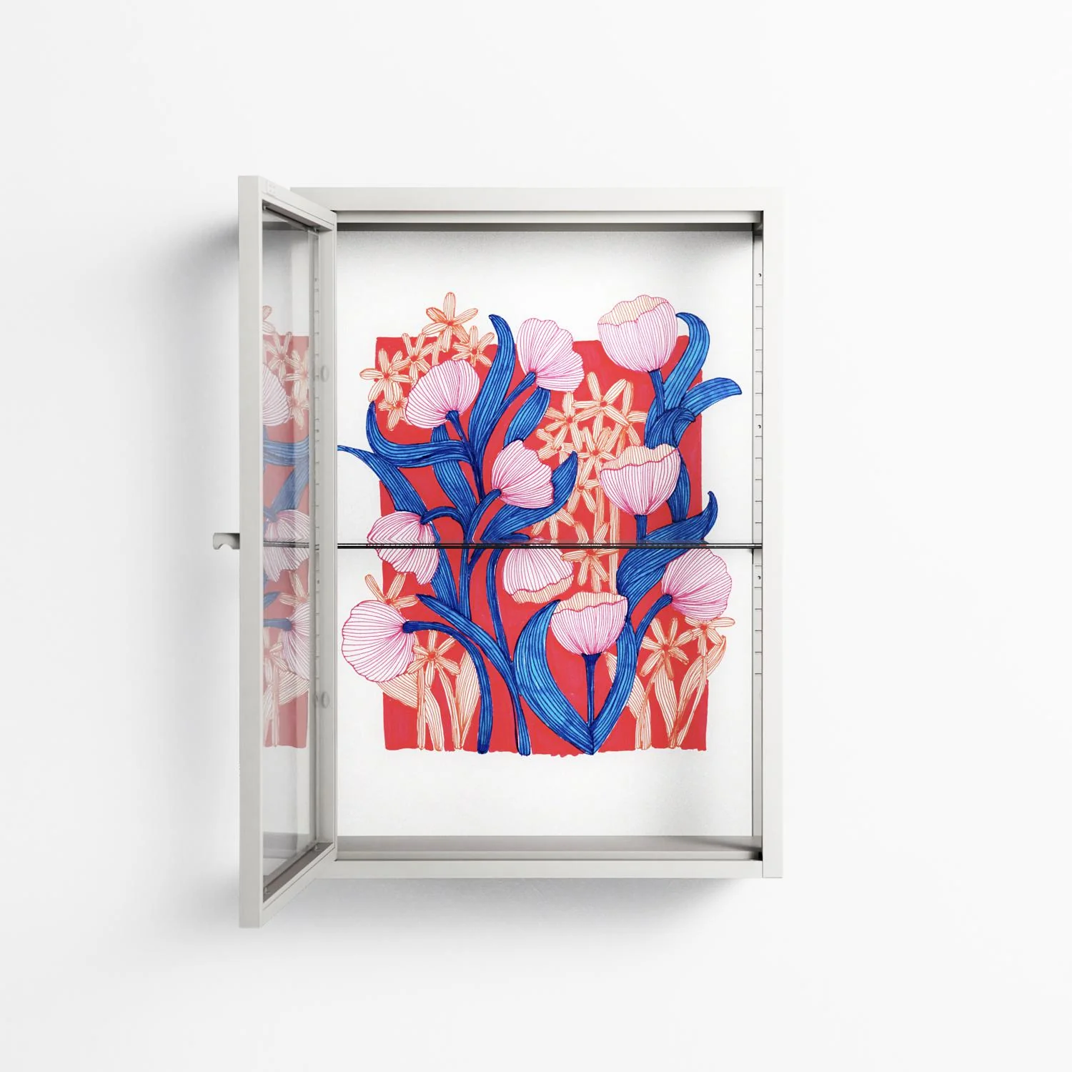 Buttercup - Wall Cabinet - Katie O’Shea - Chalk - Clear glass - Image 3