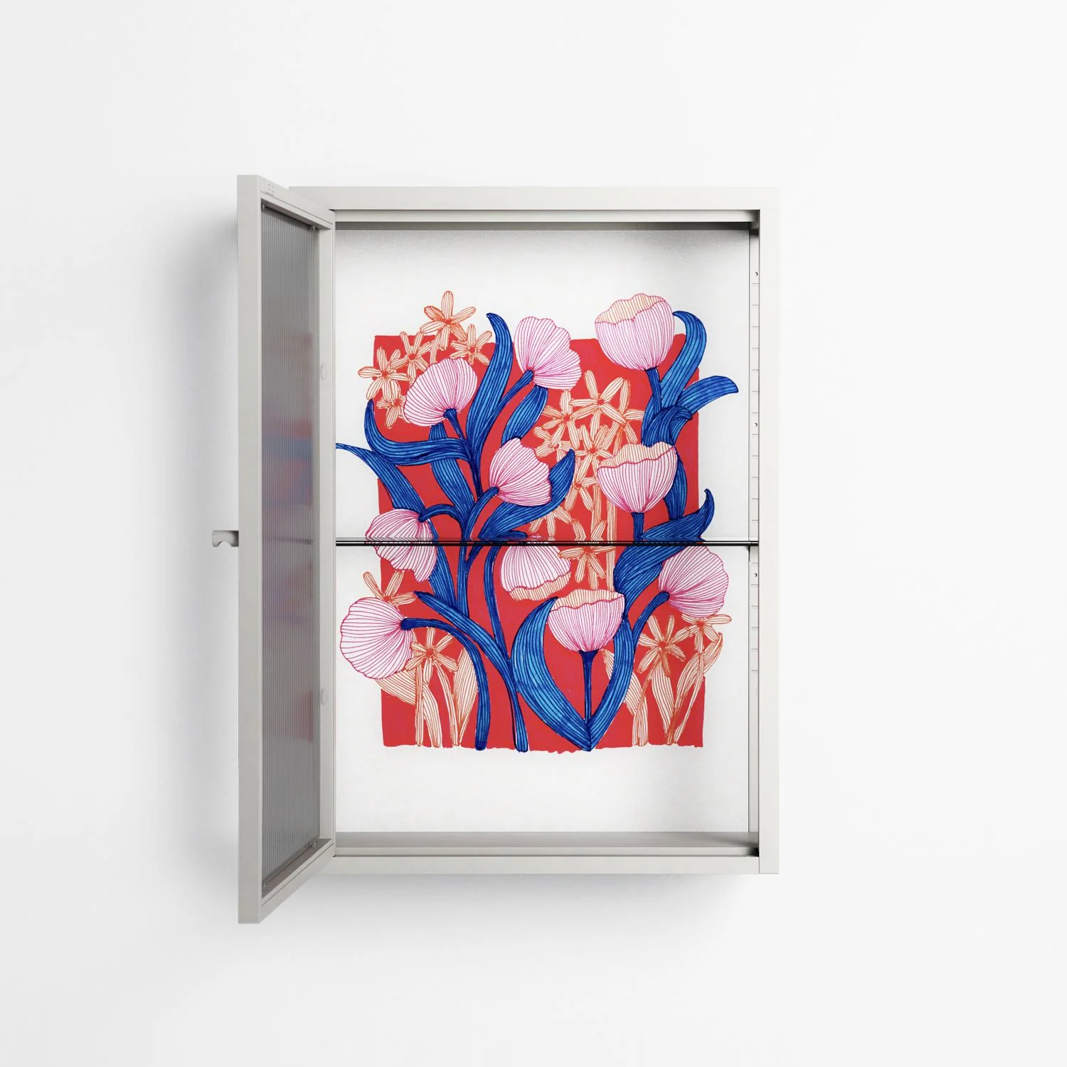Buttercup - Wall Cabinet - Katie O’Shea - Chalk - Reeded glass - Image 3
