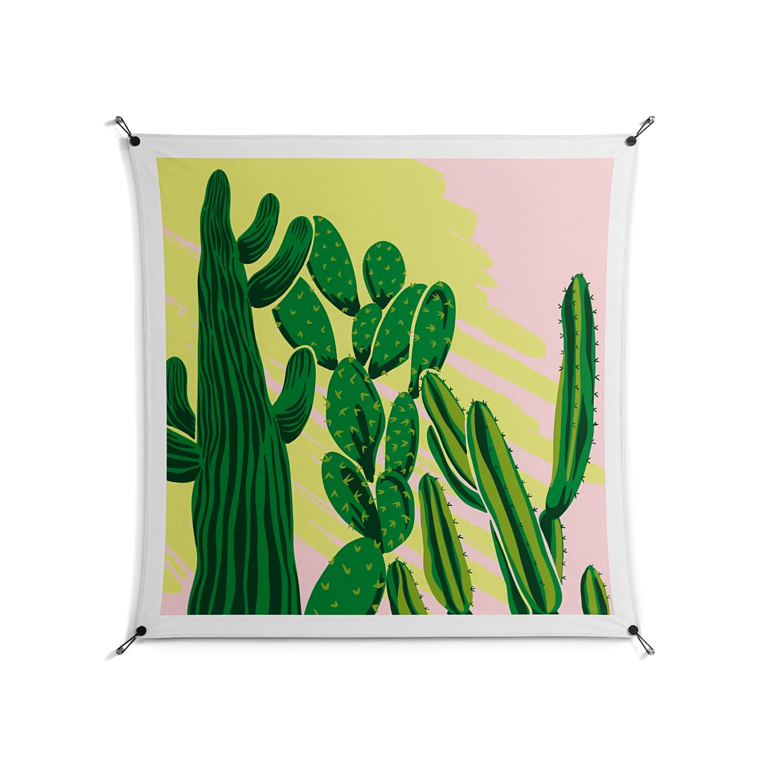 Cactus Sky - Work On Wall - Amy Suther - Black - 140 x 140 cm